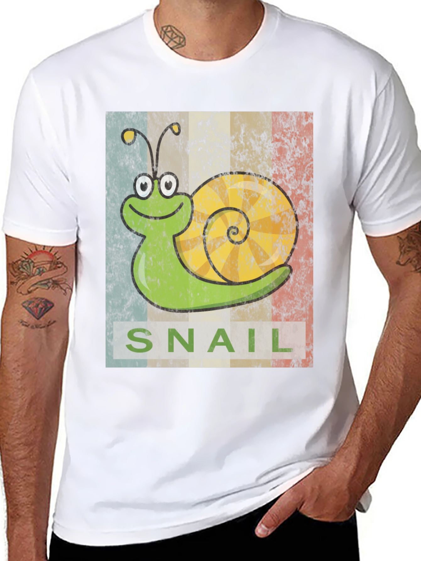 Black Retro Snail Graphic T-Shirt - Soft Cotton Blend view 8