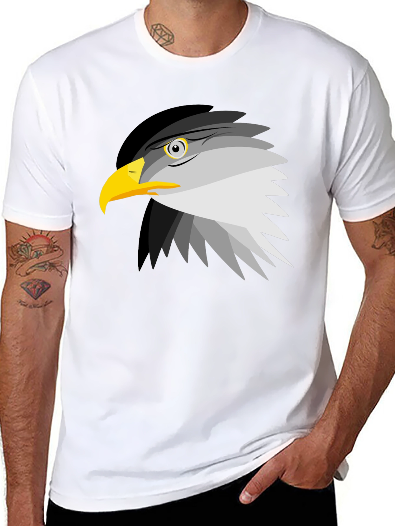 Black Eagle Graphic Tee - Black Cotton Blend view 8