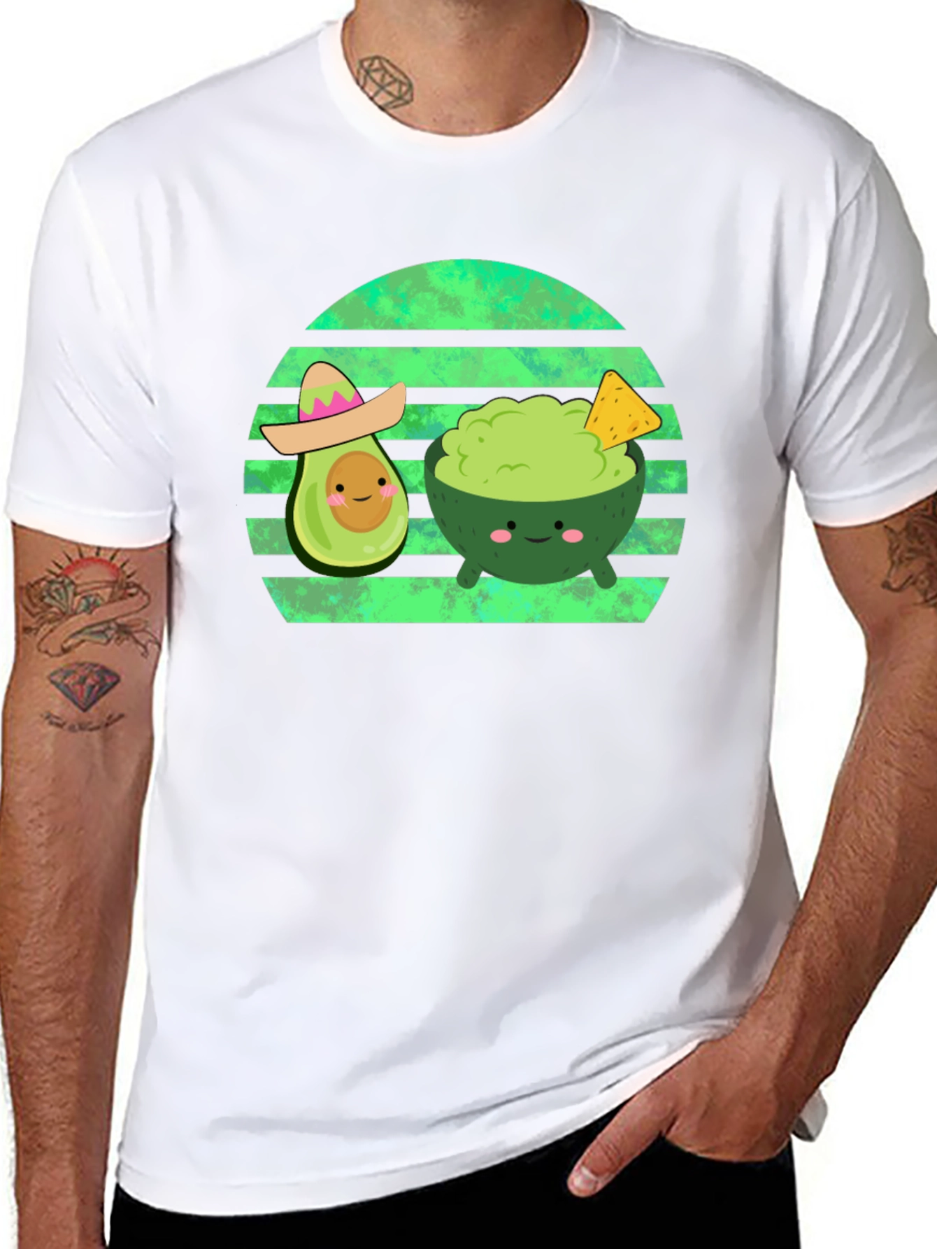 Black Cute Avocado Guac T-Shirt - Foodie Fun! view 8