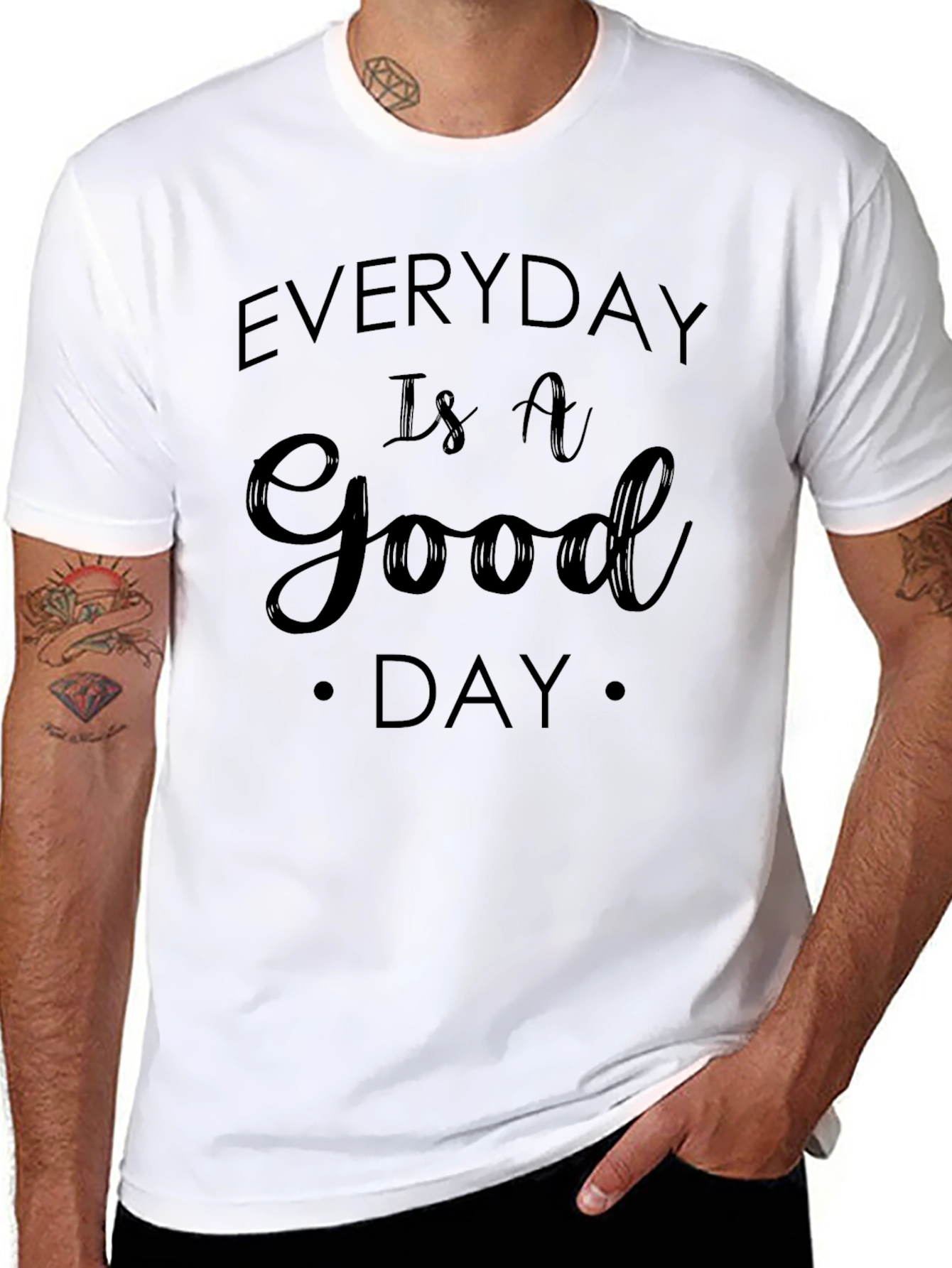 Black Everyday Is A Good Day Graphic Tee view 8