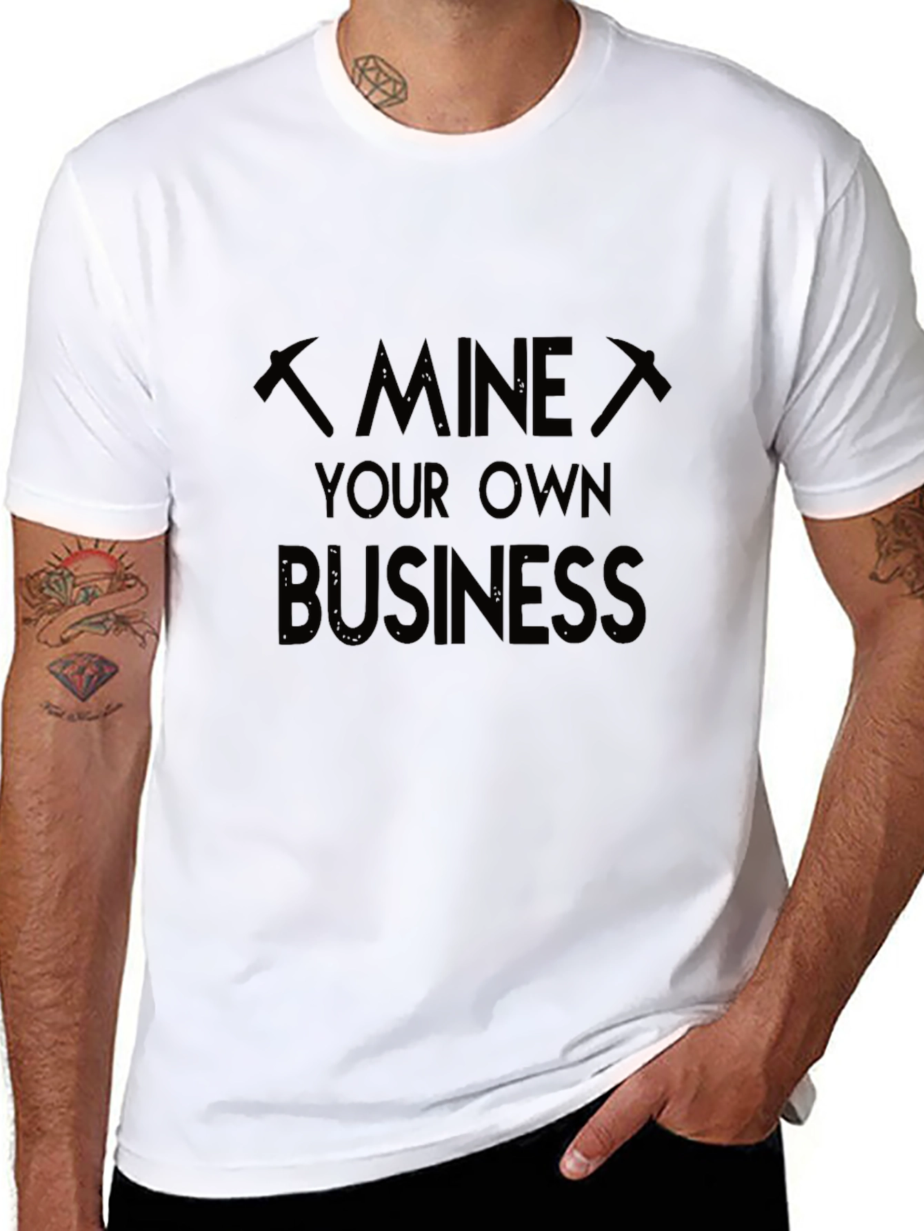 Black Mine Your Own Business Graphic T-Shirt view 8