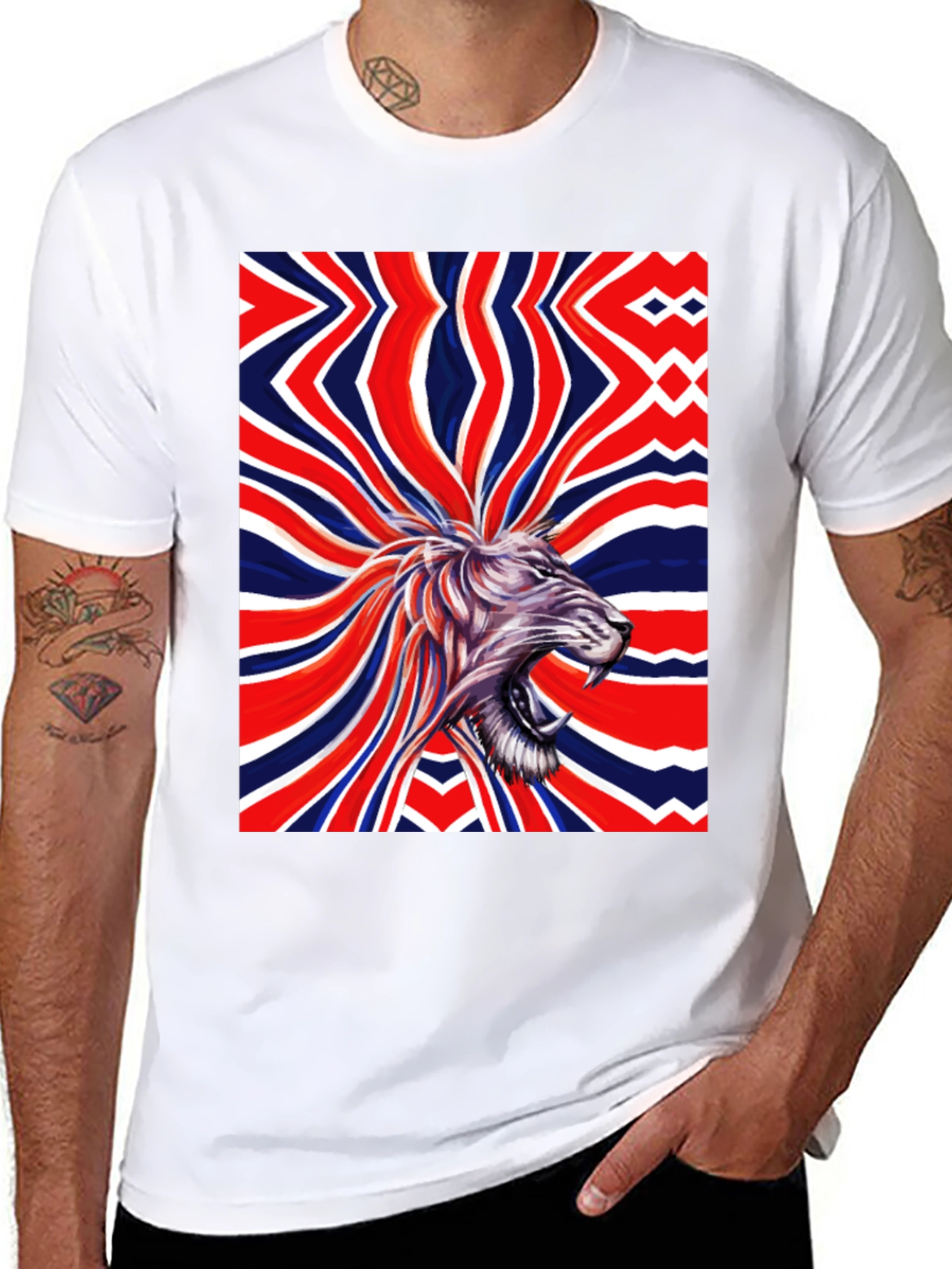 Black Lion Union Jack Graphic Tee view 8