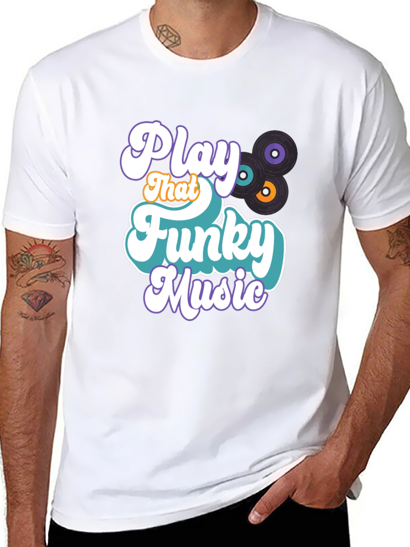 Black Play That Funky Music Graphic Tee view 8