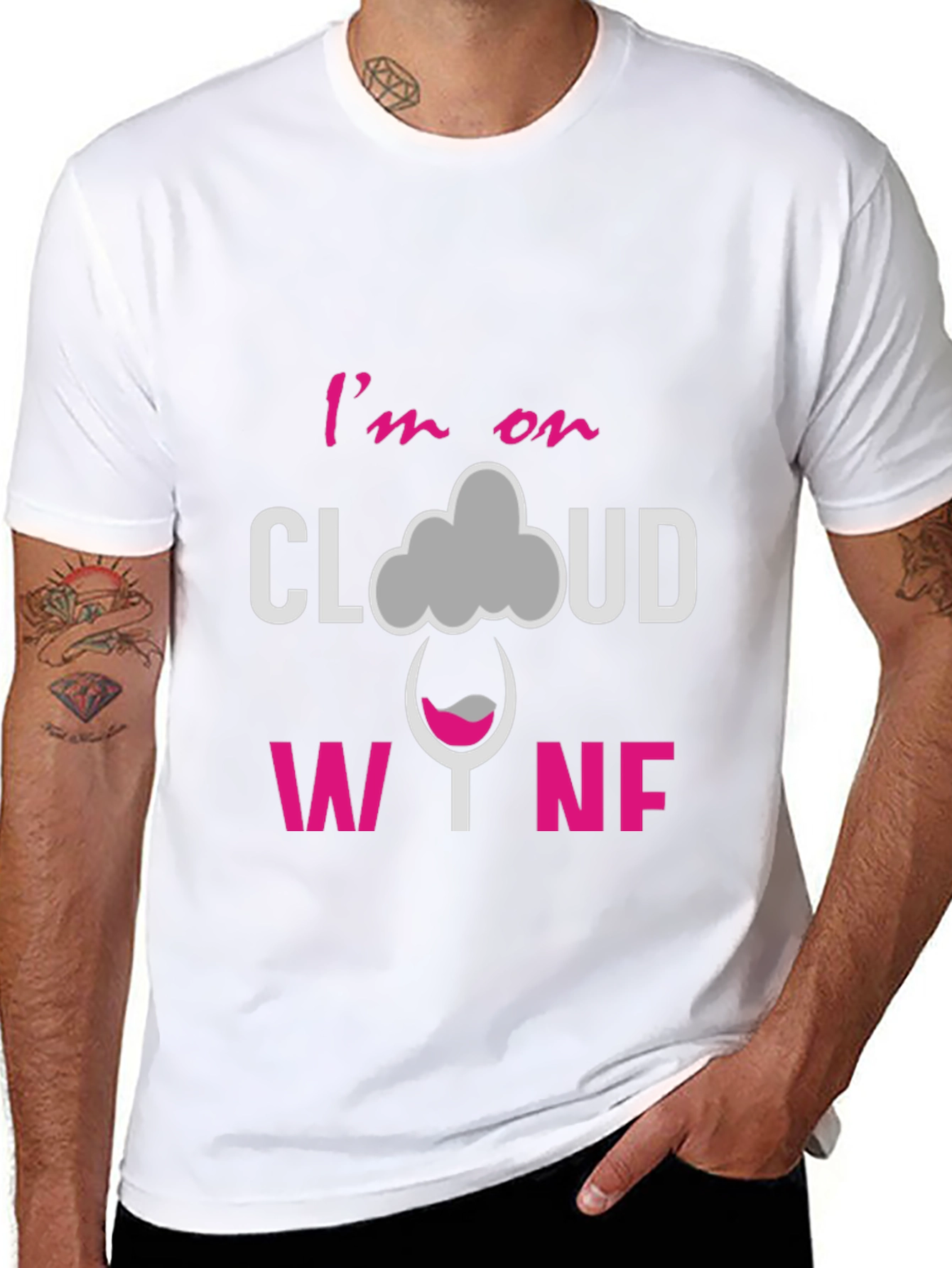 Black I'm on Cloud Wine Graphic T-Shirt view 8