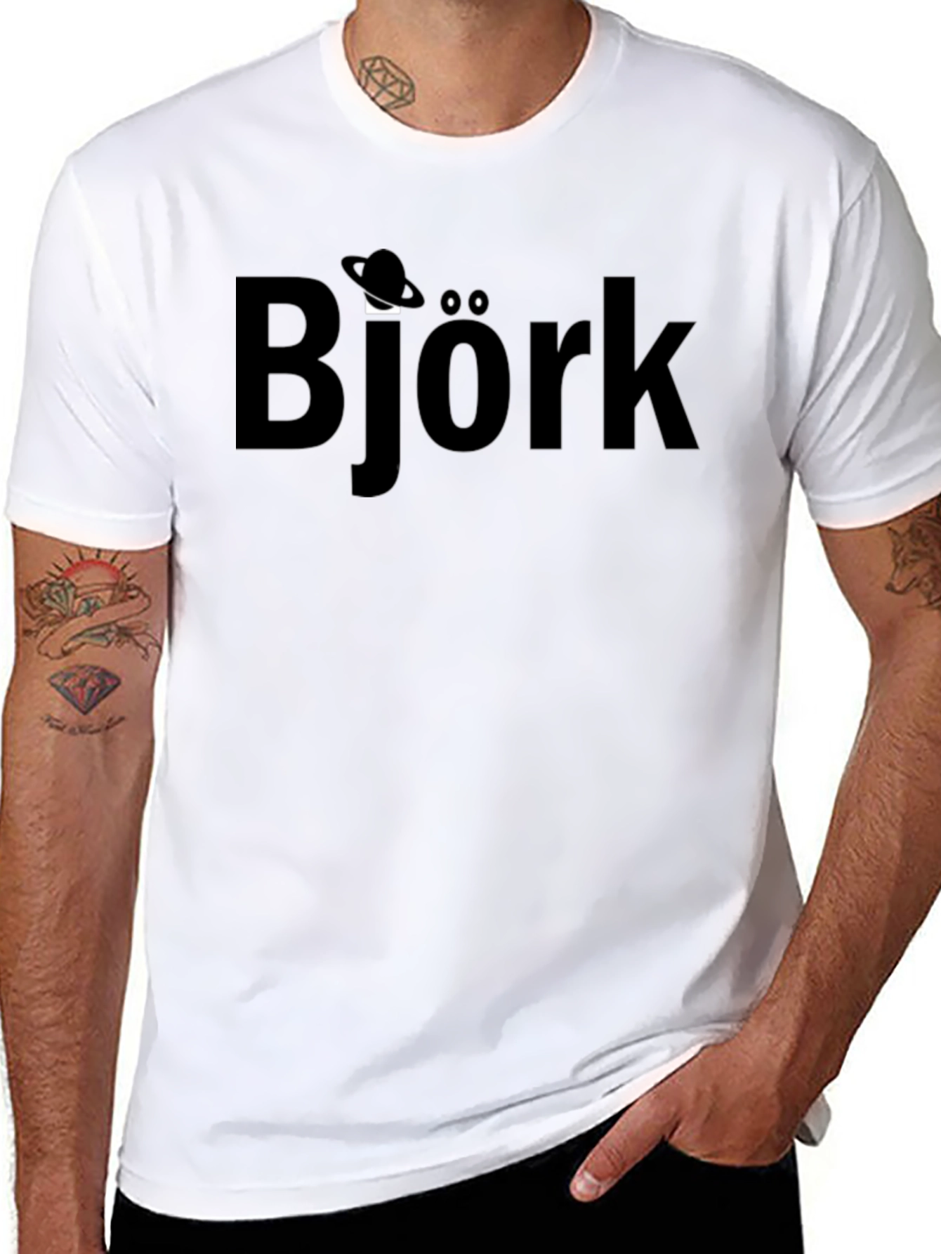Black Bjork Graphic T-Shirt - Black Cotton Blend view 8