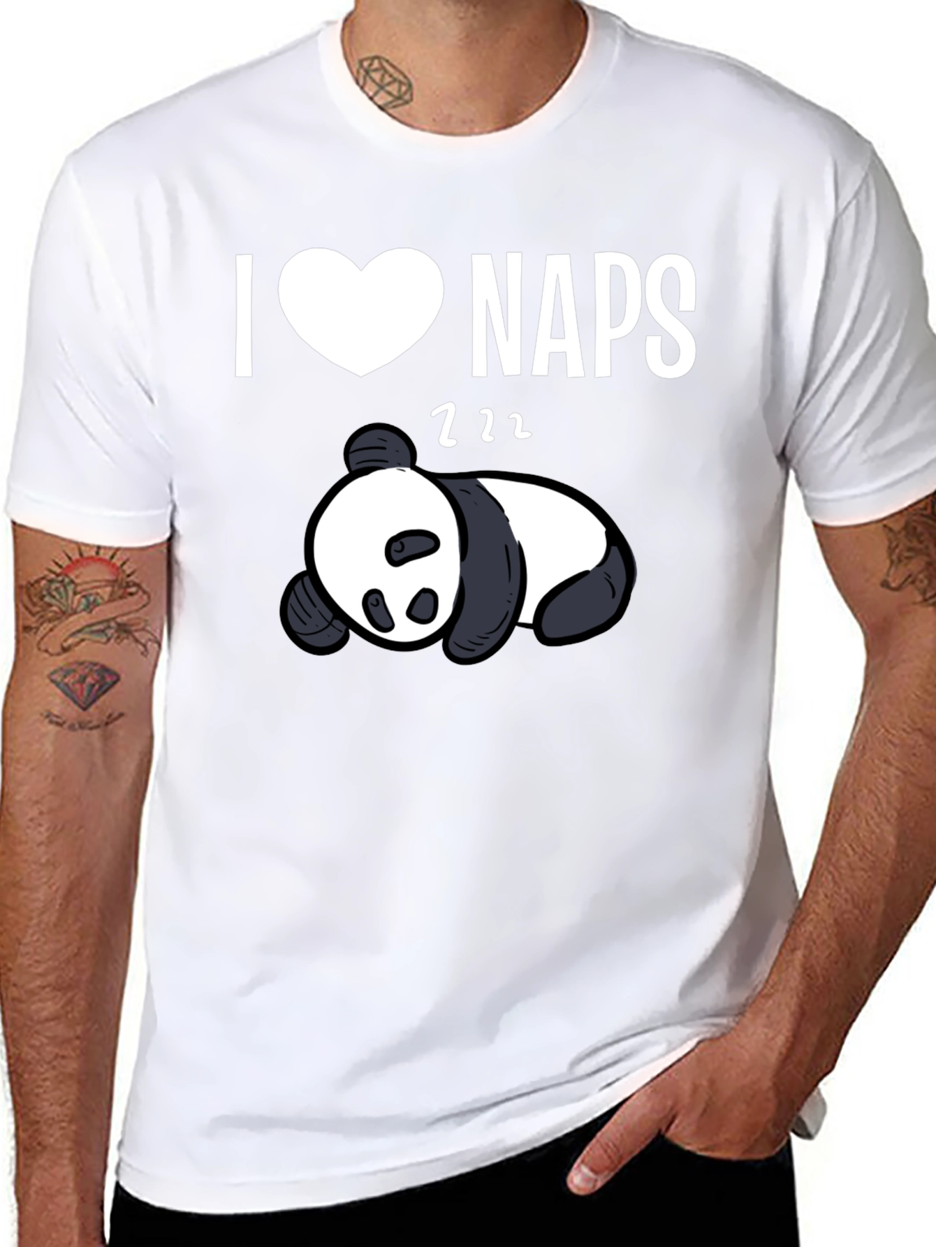 Black I Heart Naps Panda Black T-Shirt view 8