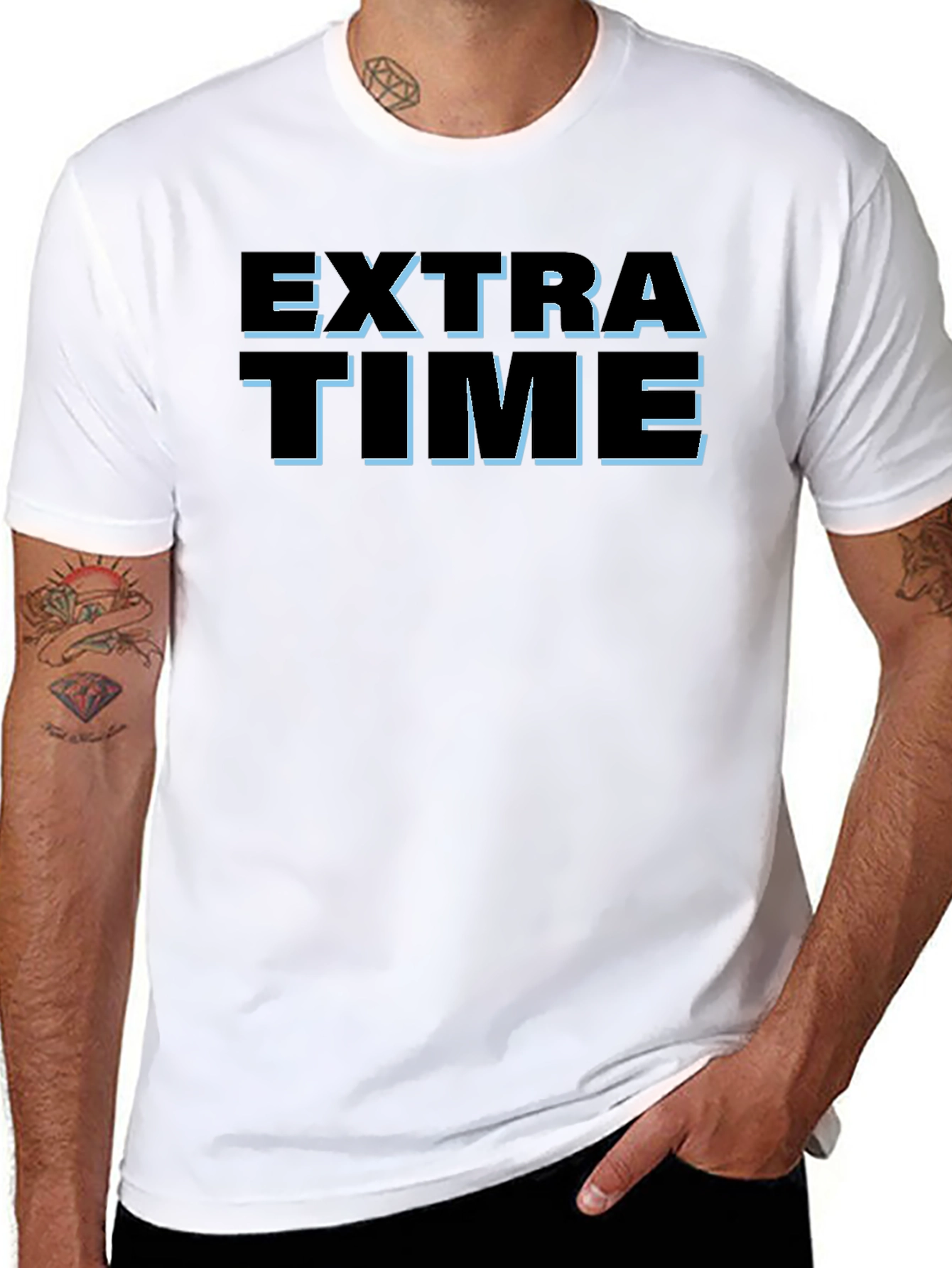 Black Extra Time Graphic T-Shirt - Black Casual Tee view 8