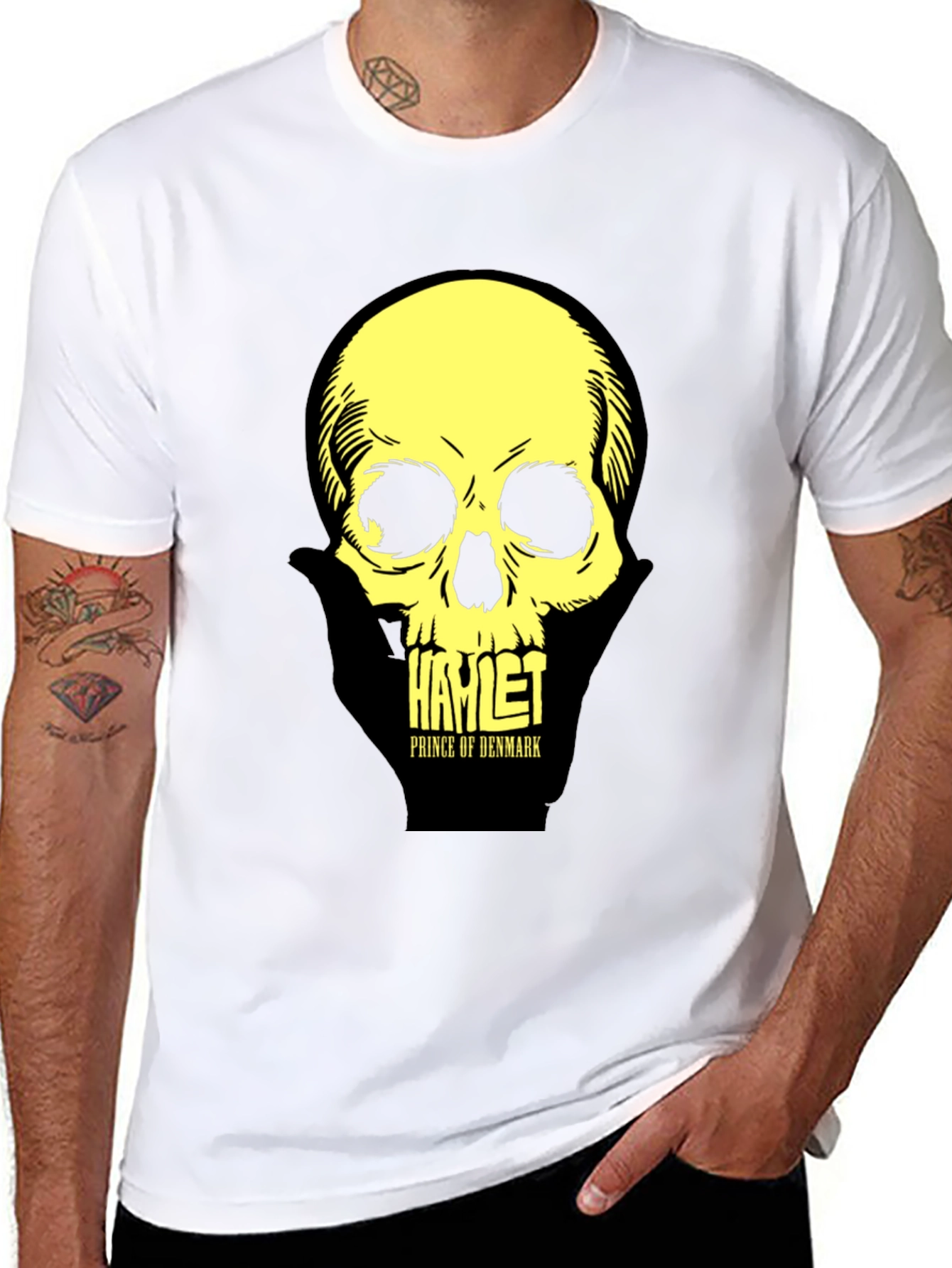 Black Hamlet Skull T-Shirt: Prince of Denmark Graphic Tee view 8