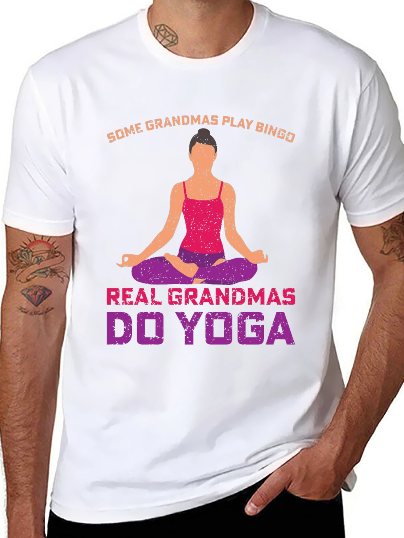 Black Yoga Grandmas T-Shirt - Play Bingo view 8