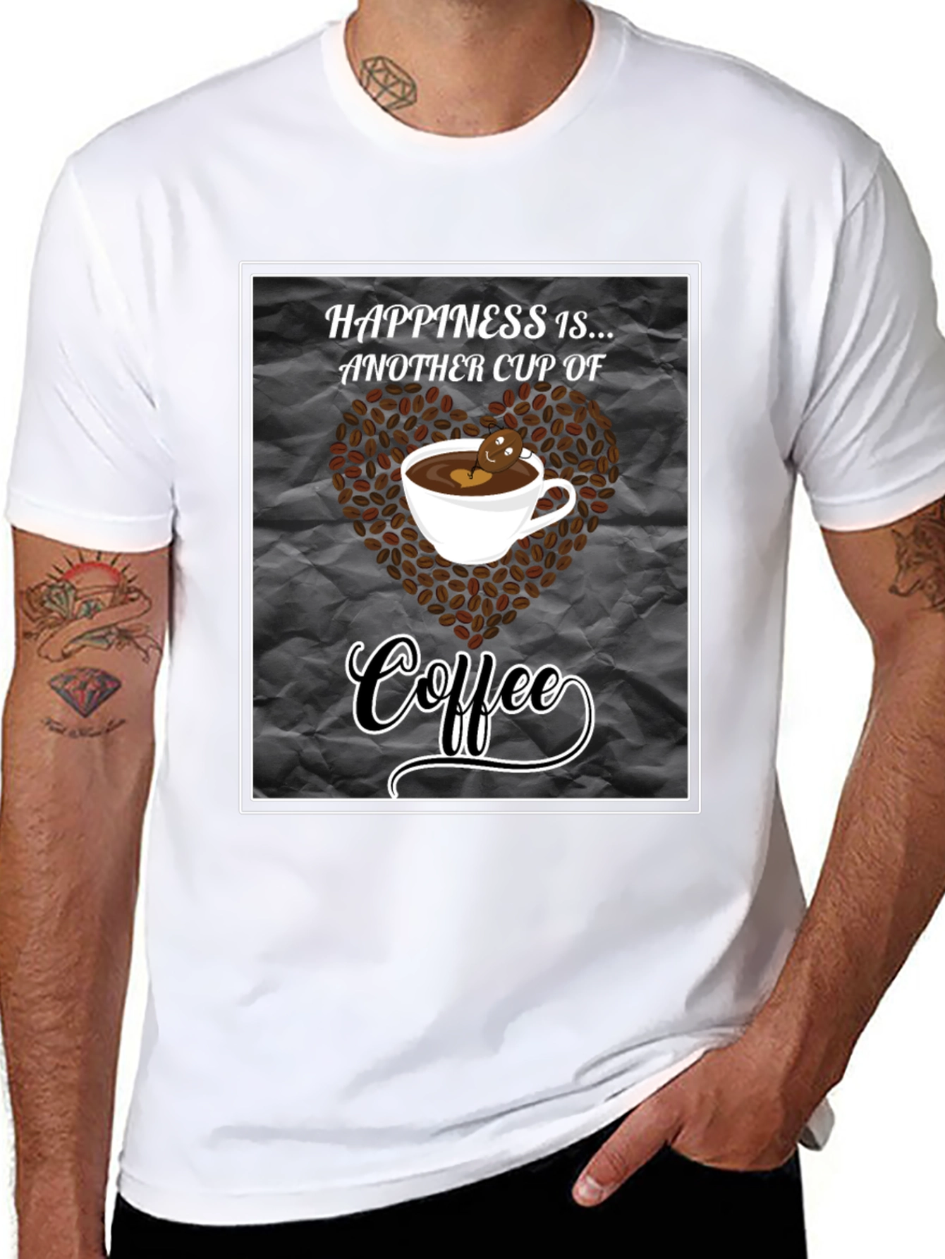 Black Happiness is Coffee Black T-Shirt view 8