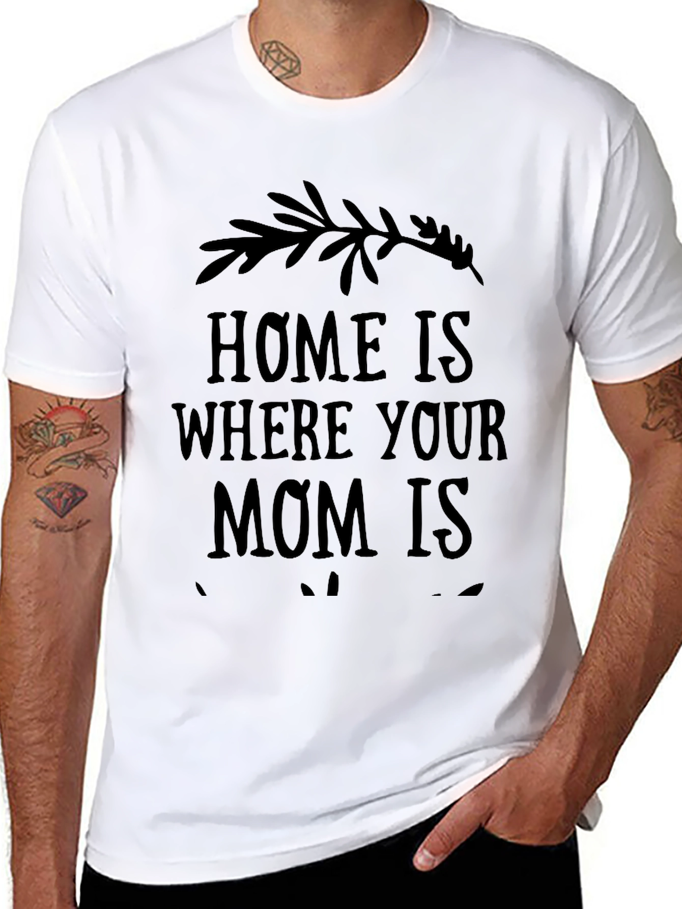 Black Home is Where Your Mom Is Black Graphic Tee view 8
