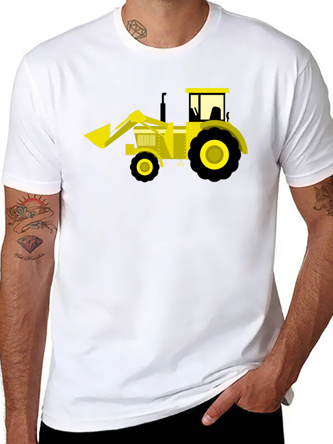 Black Black Tractor Graphic Tee - Fun & Unique view 8