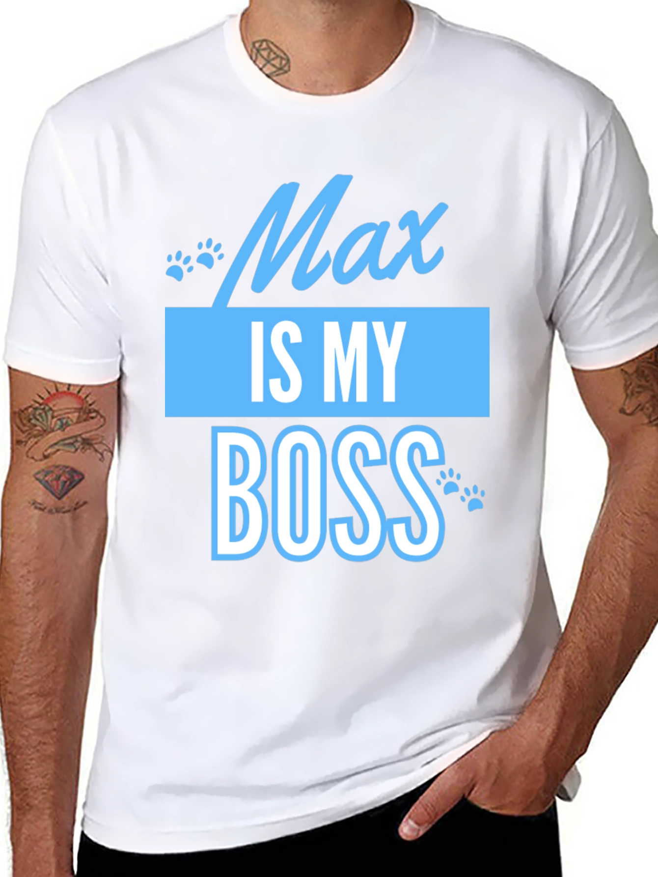 Black Max Is My Boss Funny Pet T-Shirt view 8