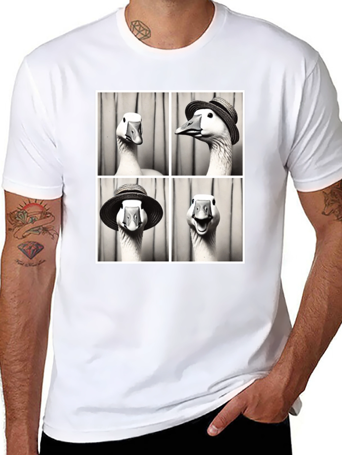 Goose Photo Booth Black T-Shirt - 8