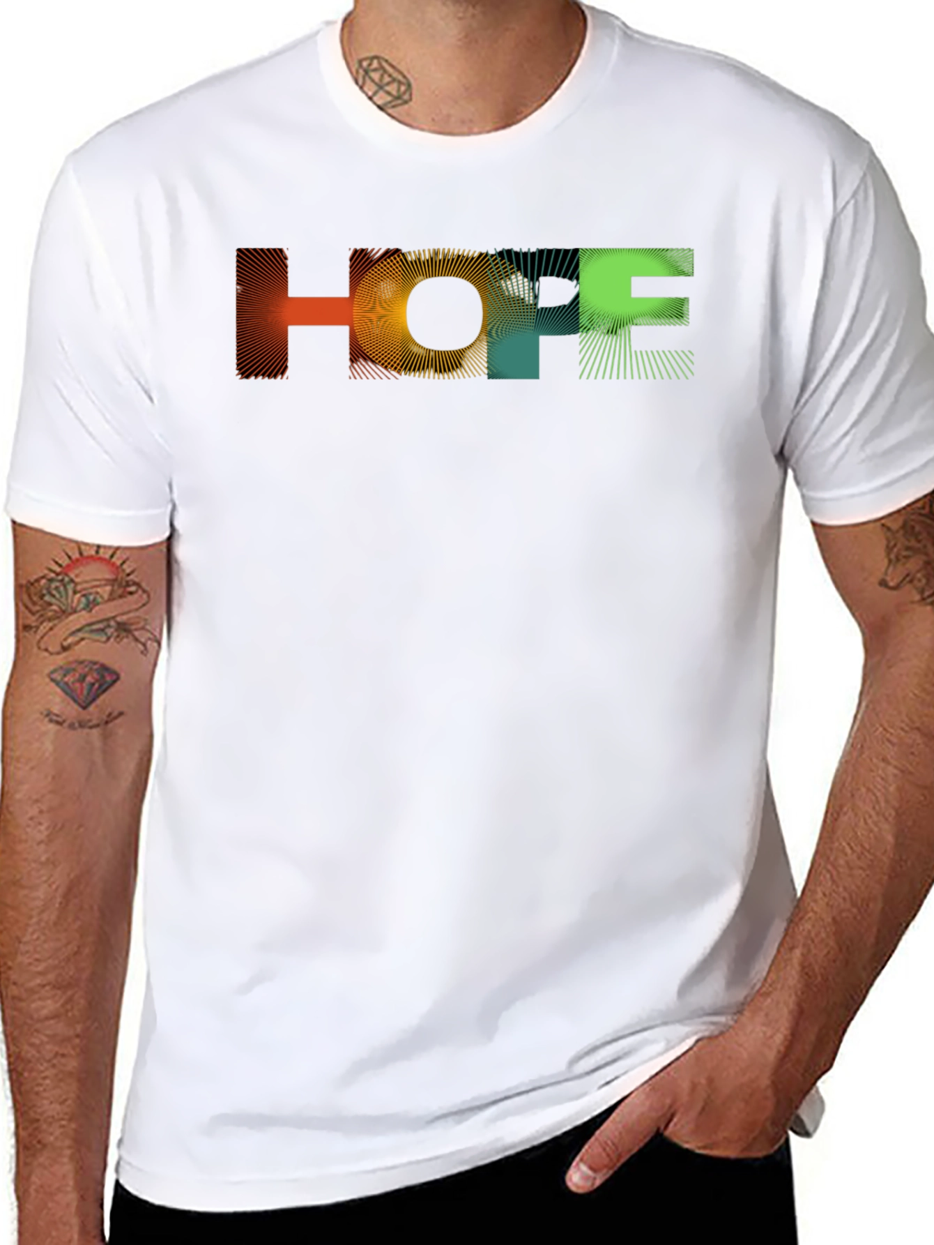 Black HOPE Graphic Print Black T-Shirt view 8