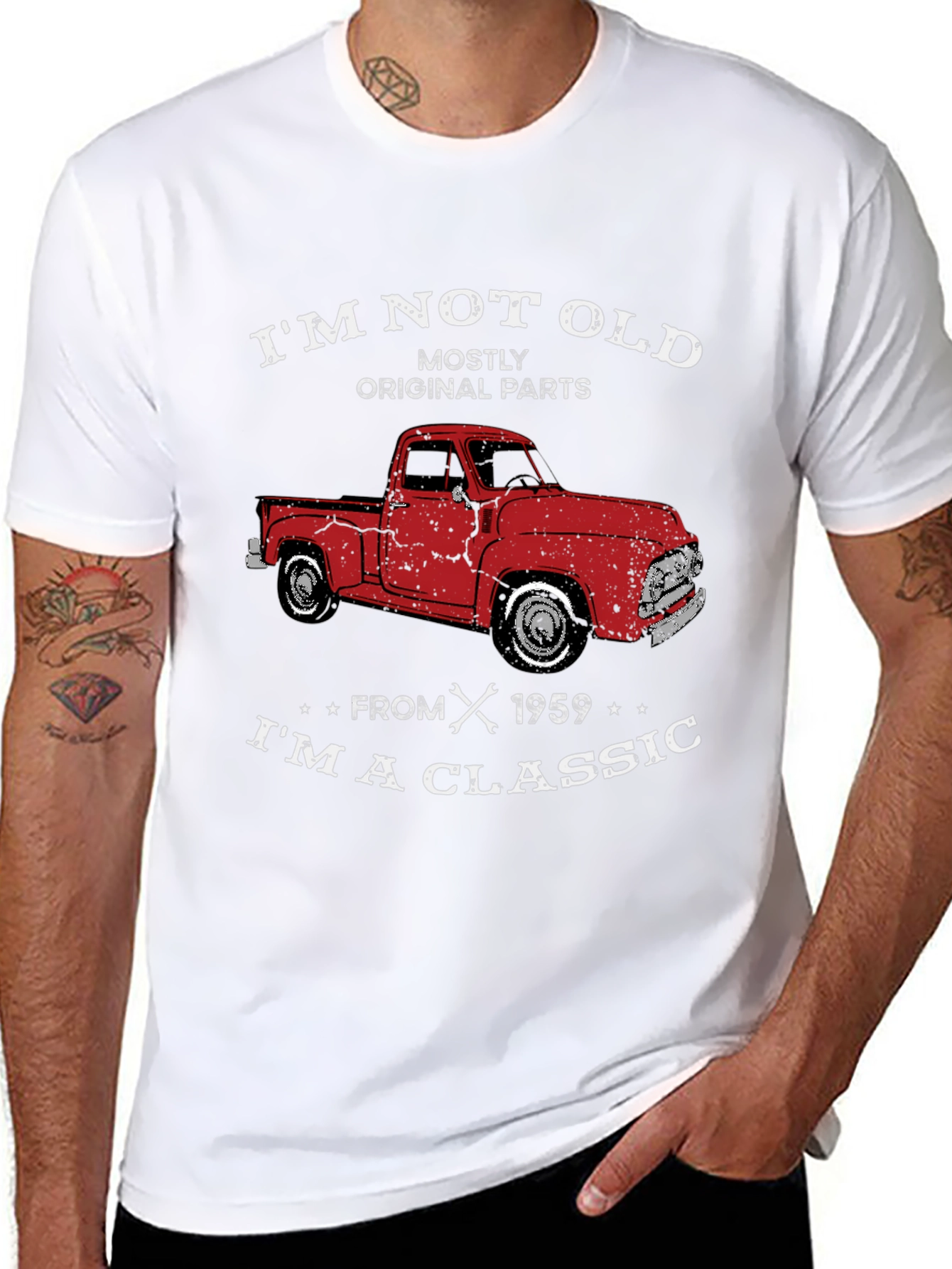 Black I'm Not Old Classic Truck Graphic Tee view 8