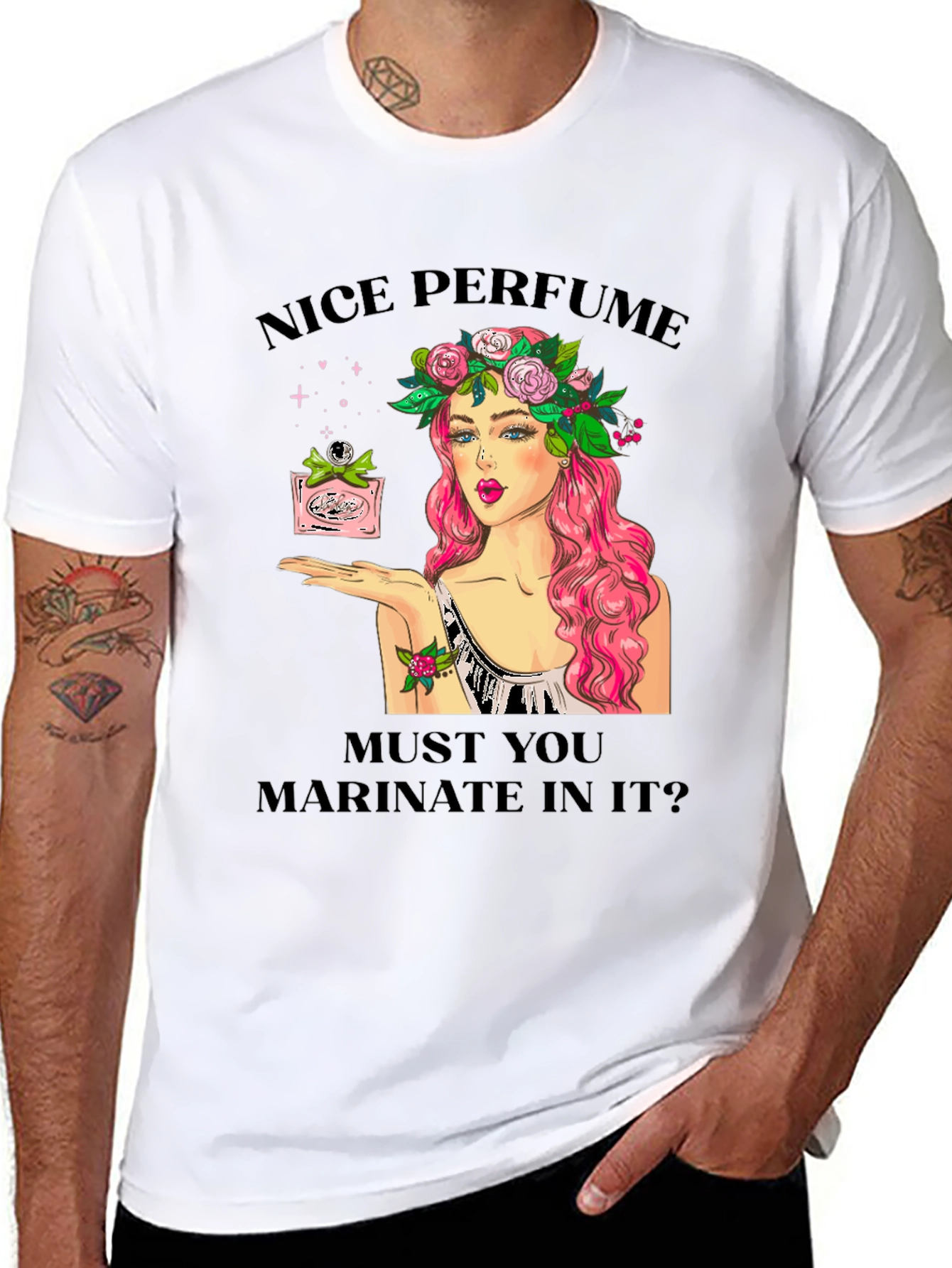 Black Nice Perfume Funny Graphic T-Shirt view 8