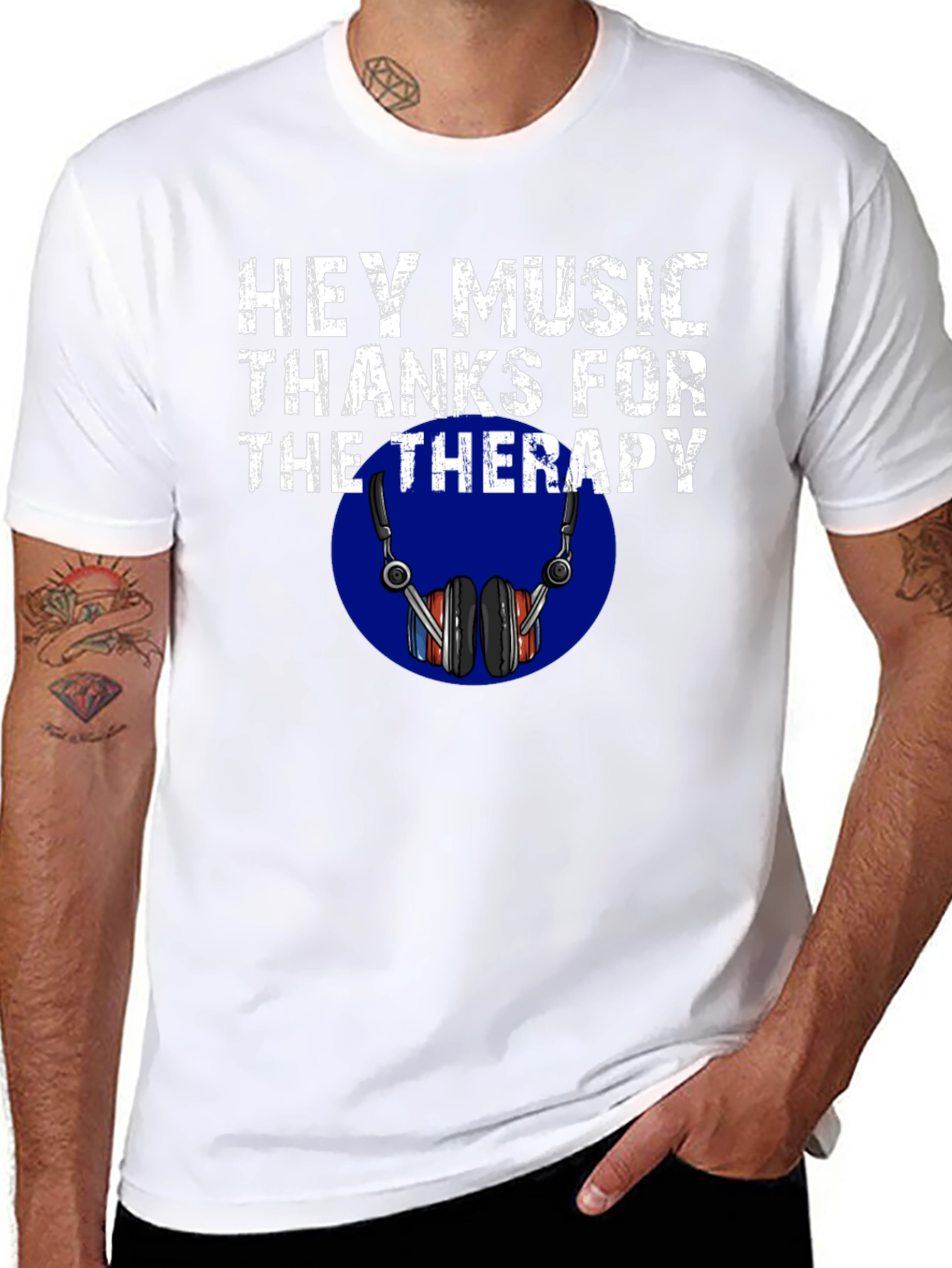 Black Music Therapy Graphic Tee - Soft Cotton Blend view 8