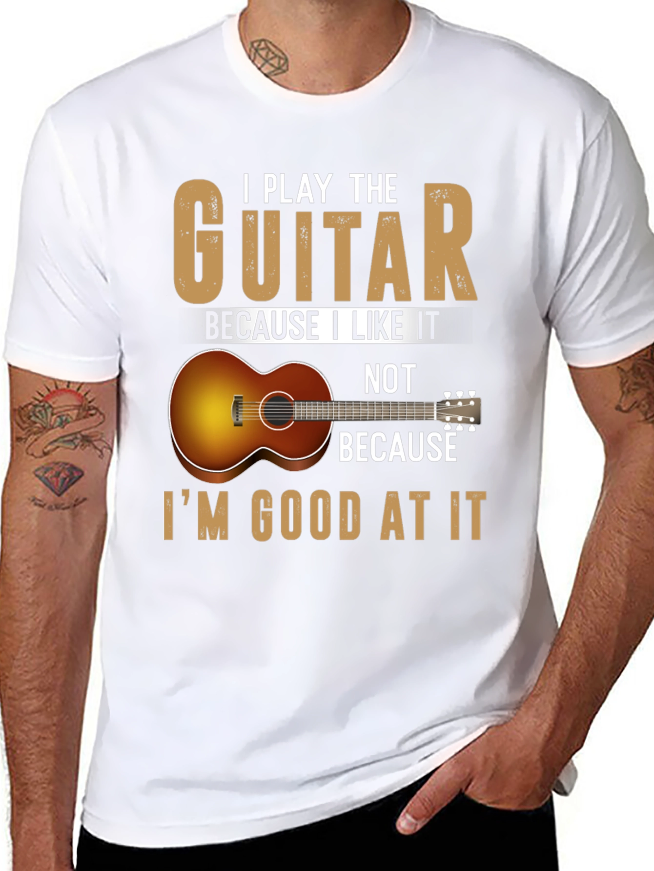 Black Guitarist Tee: I Play Because I Like It view 8