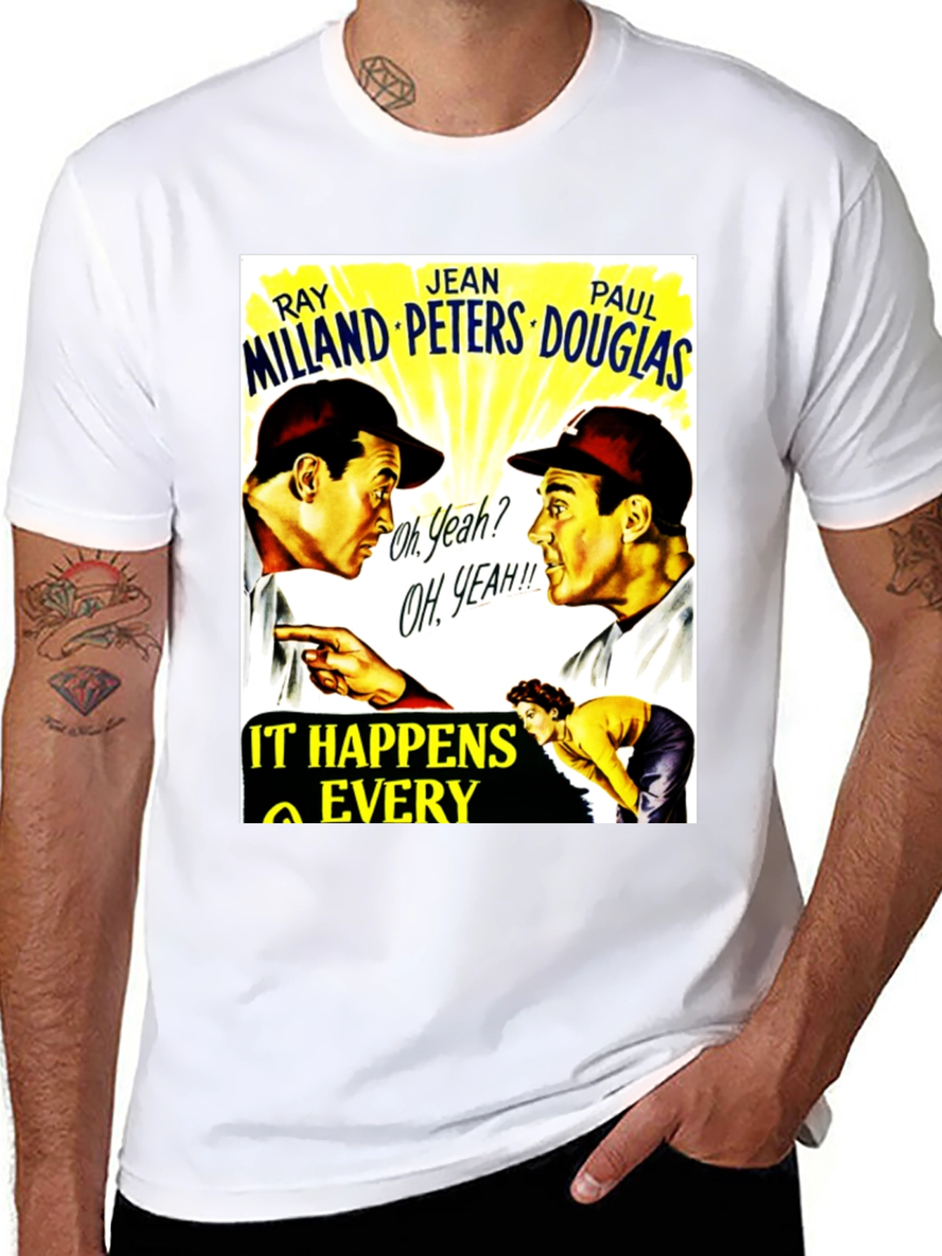 Black It Happens Every Spring Movie Poster T-Shirt view 8