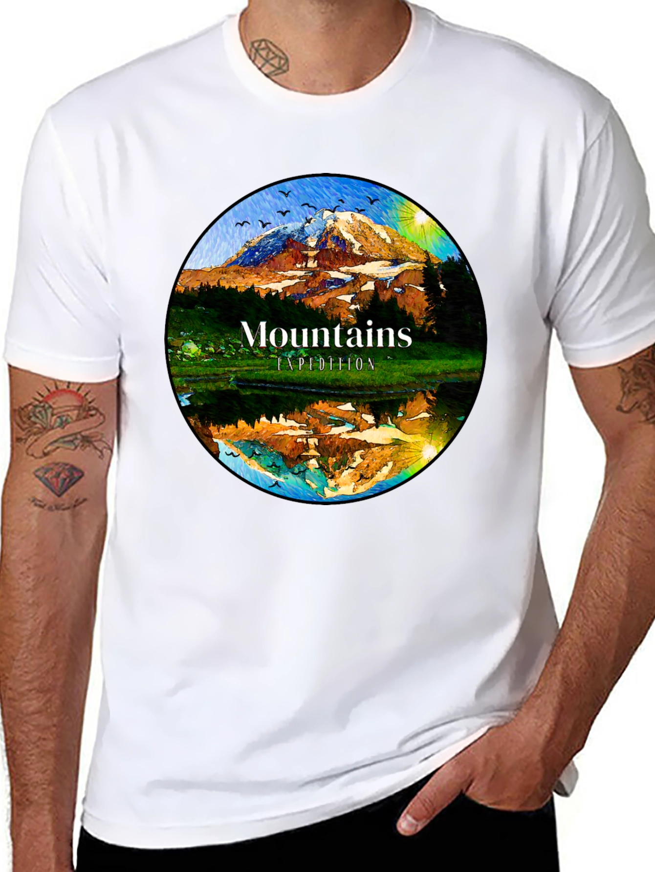 Black Mountains Expedition Graphic Tee - Black Cotton Blend view 8