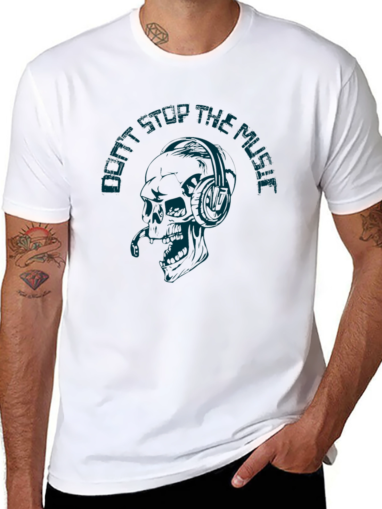 Black Don't Stop the Music Graphic T-Shirt view 8