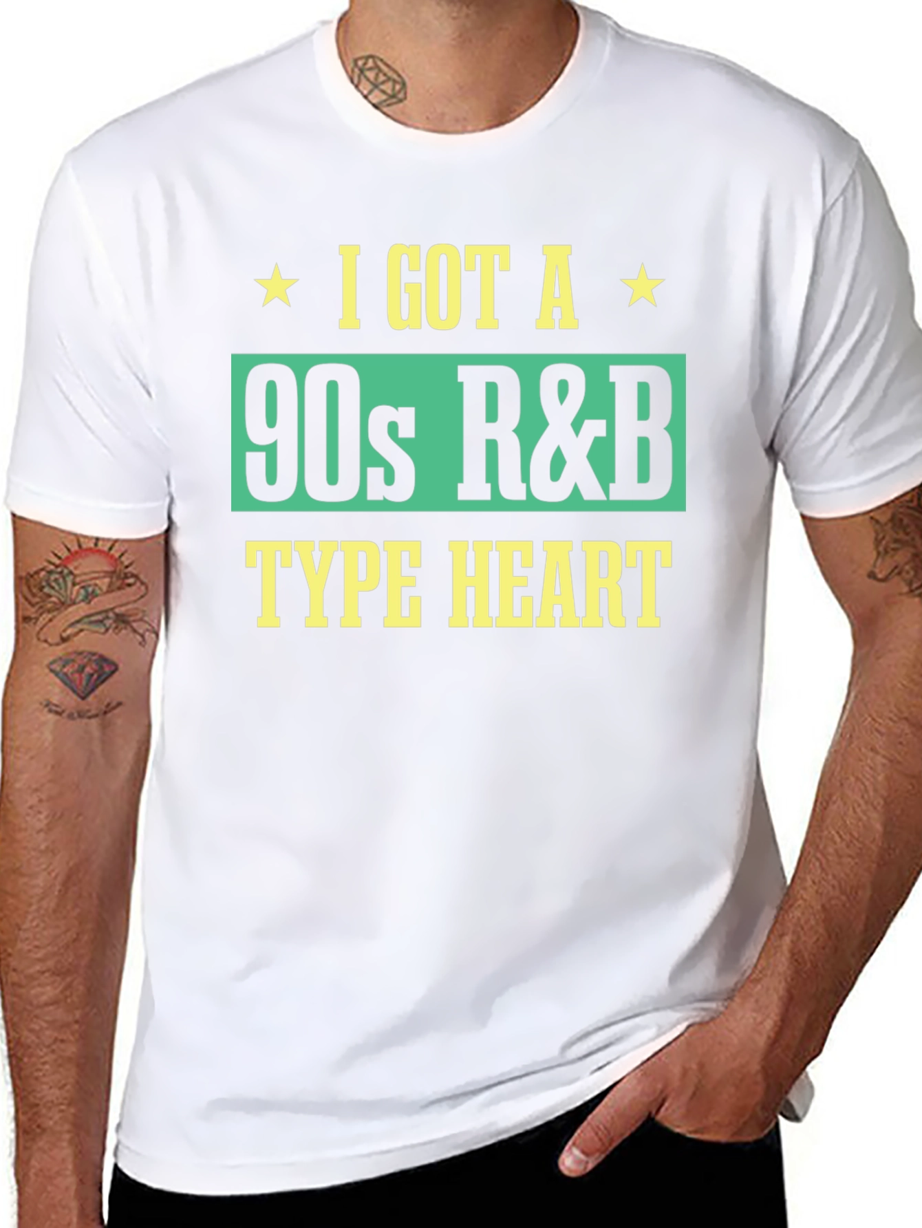 Black 90s R&B Type Heart Graphic Tee view 8