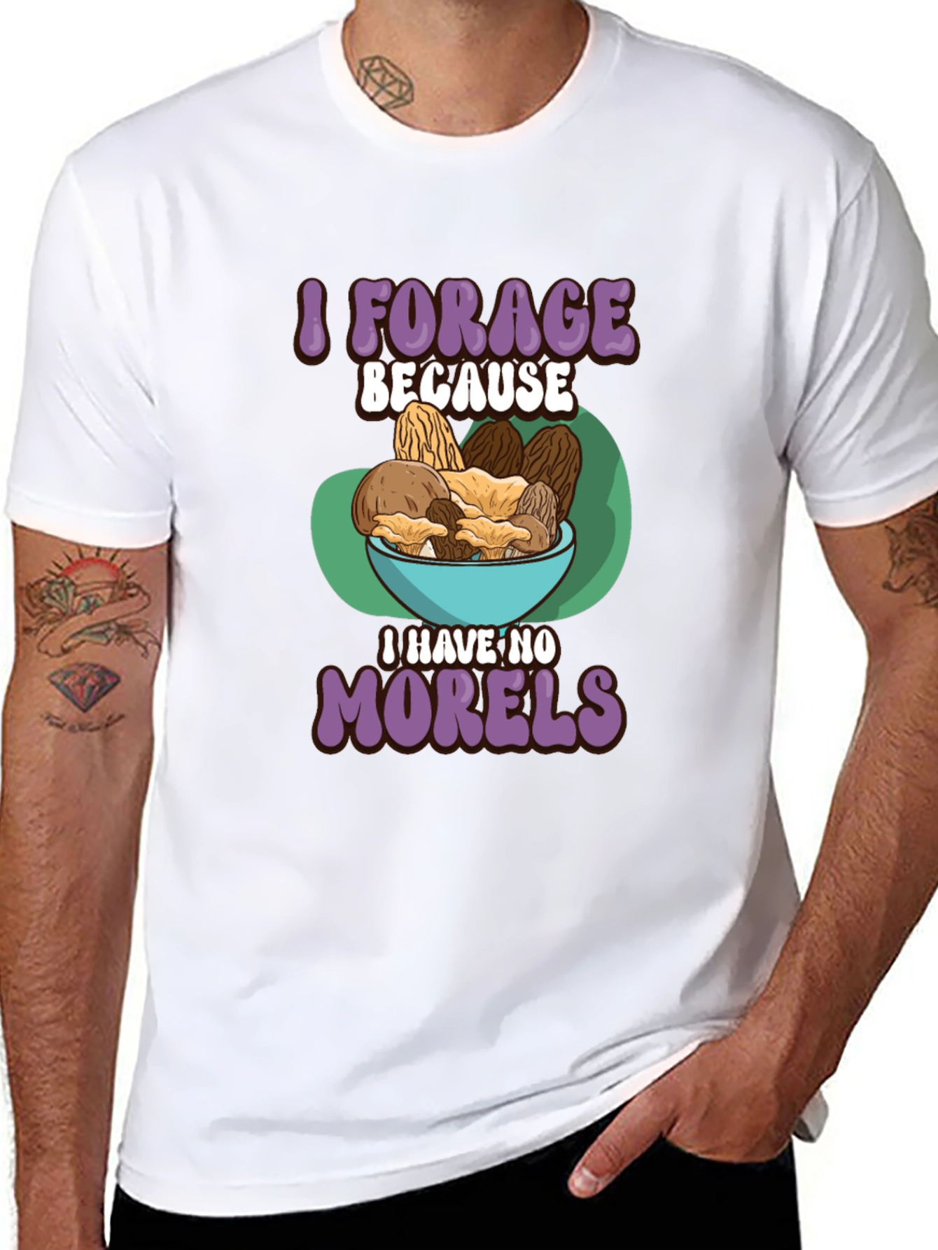 Black Mushroom Forager T-Shirt - 'I Have No Morels' view 8