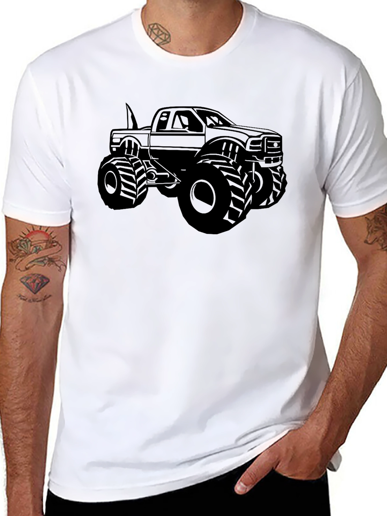 Black Monster Truck Graphic Tee - Black view 8