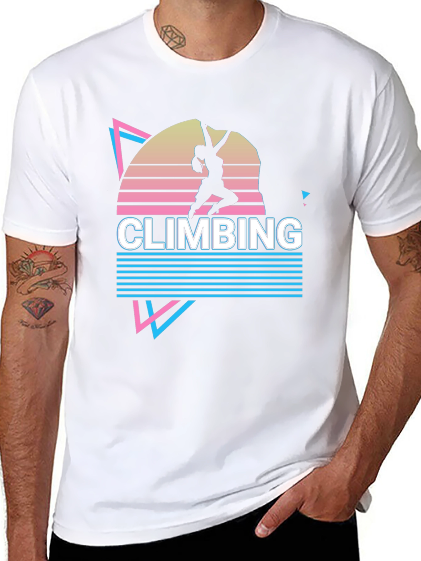 Black Retro Climbing T-Shirt - Black view 8
