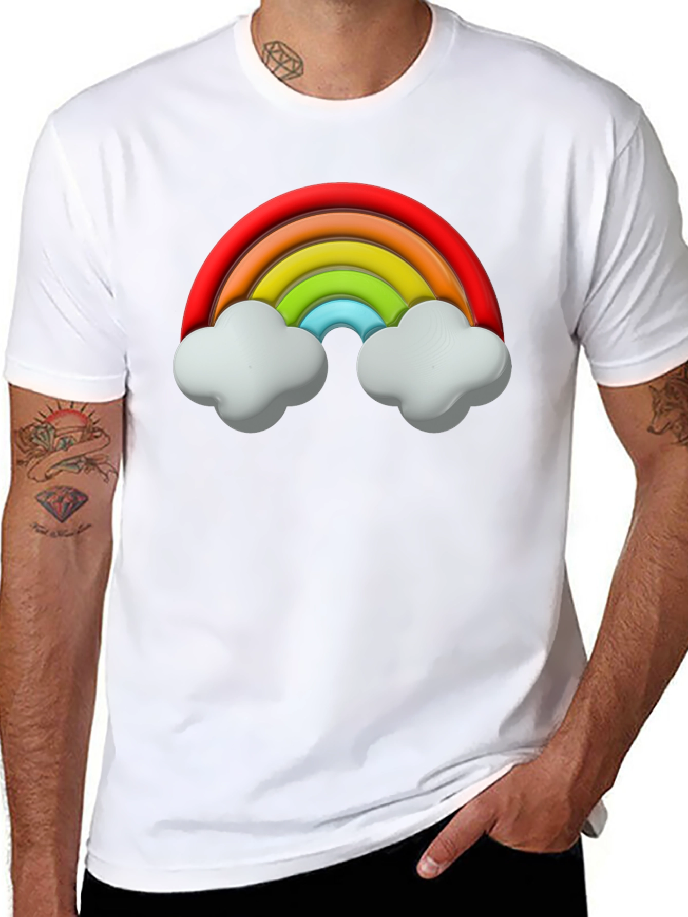 Black Rainbow Graphic T-Shirt - Fun & Unique Design view 8