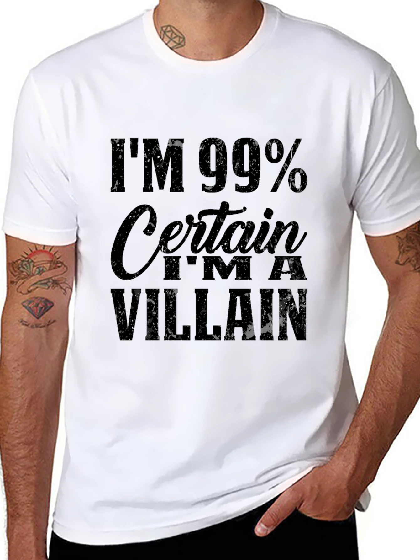 Black 99% Villain T-Shirt: Funny Geek Tee view 8