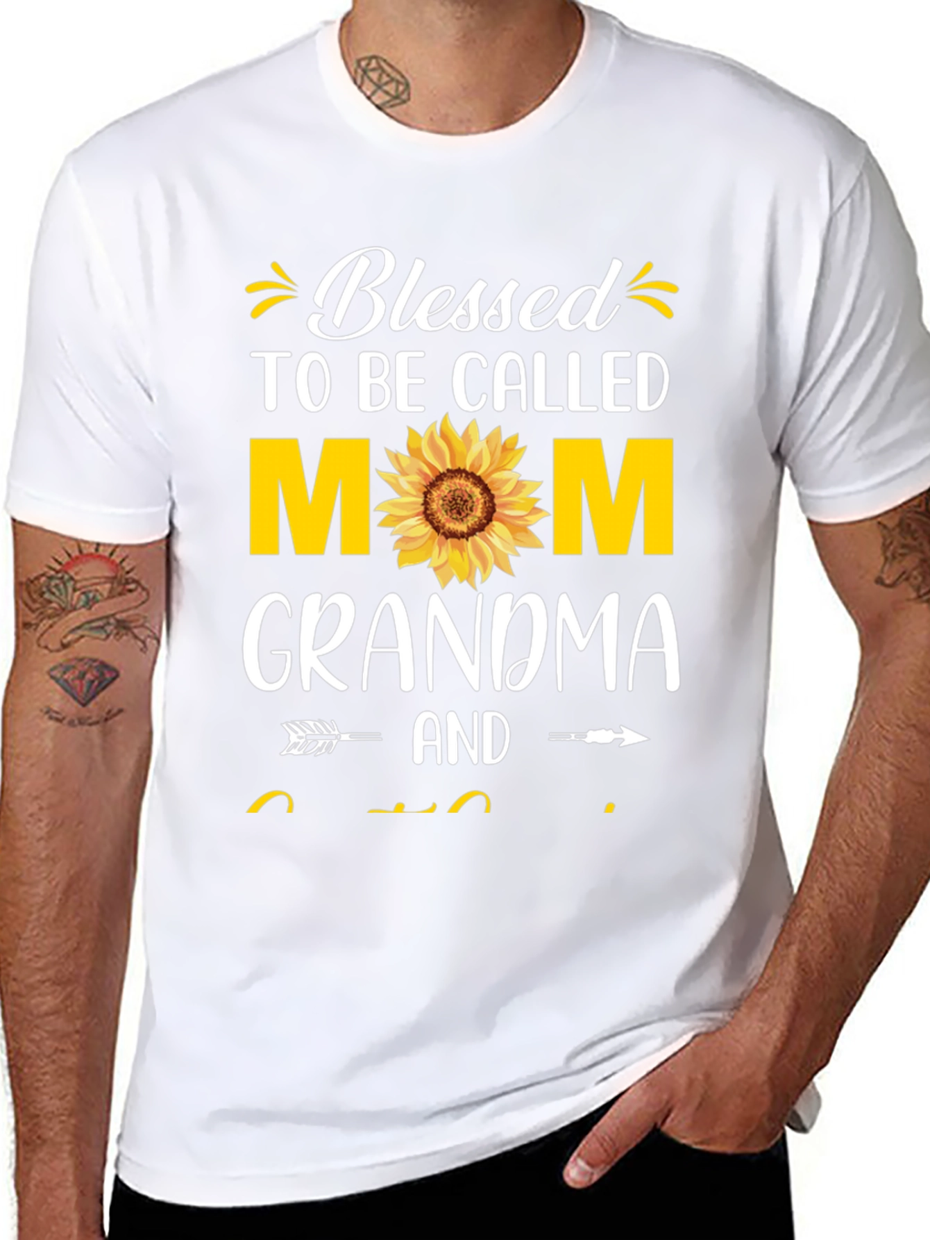 Black Blessed Mom Grandma T-Shirt view 8