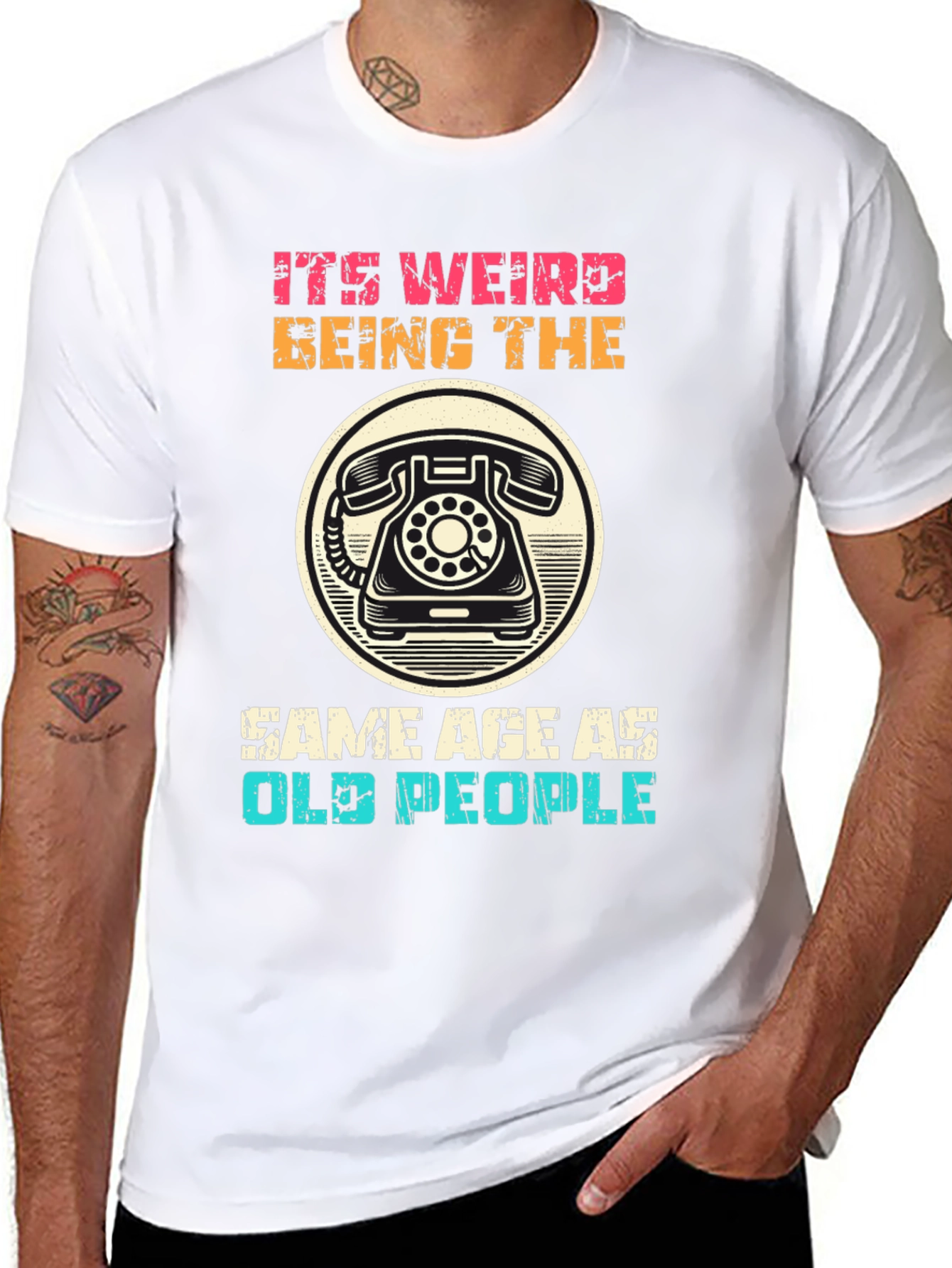 Black It's Weird Being The Same Age As Old People T-Shirt view 8