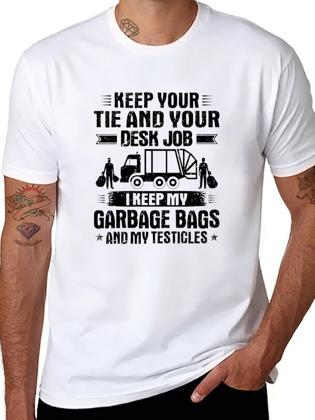 Black Garbage Bags & Testicles T-Shirt view 8