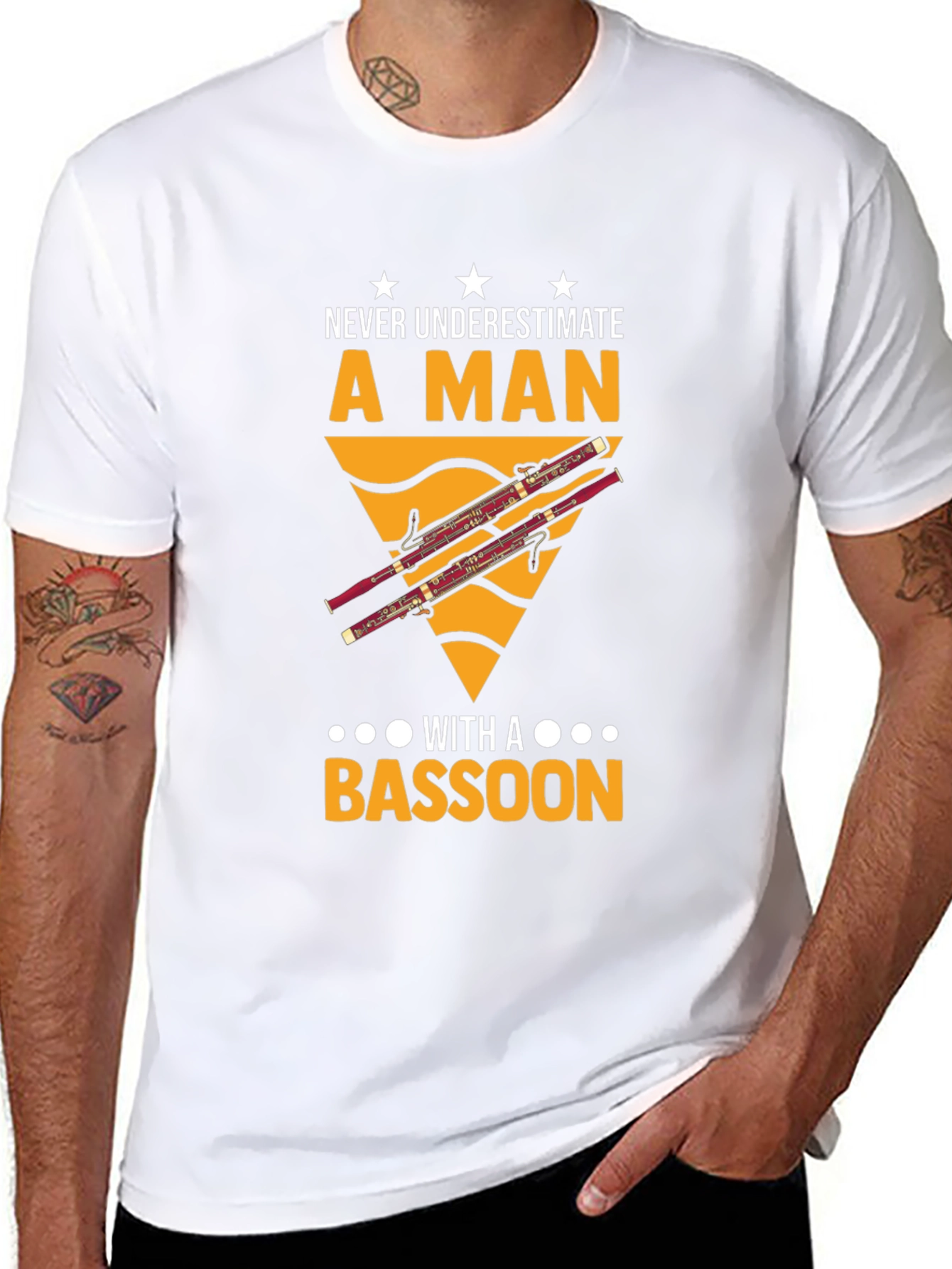 Black Never Underestimate a Man with a Bassoon T-Shirt view 8