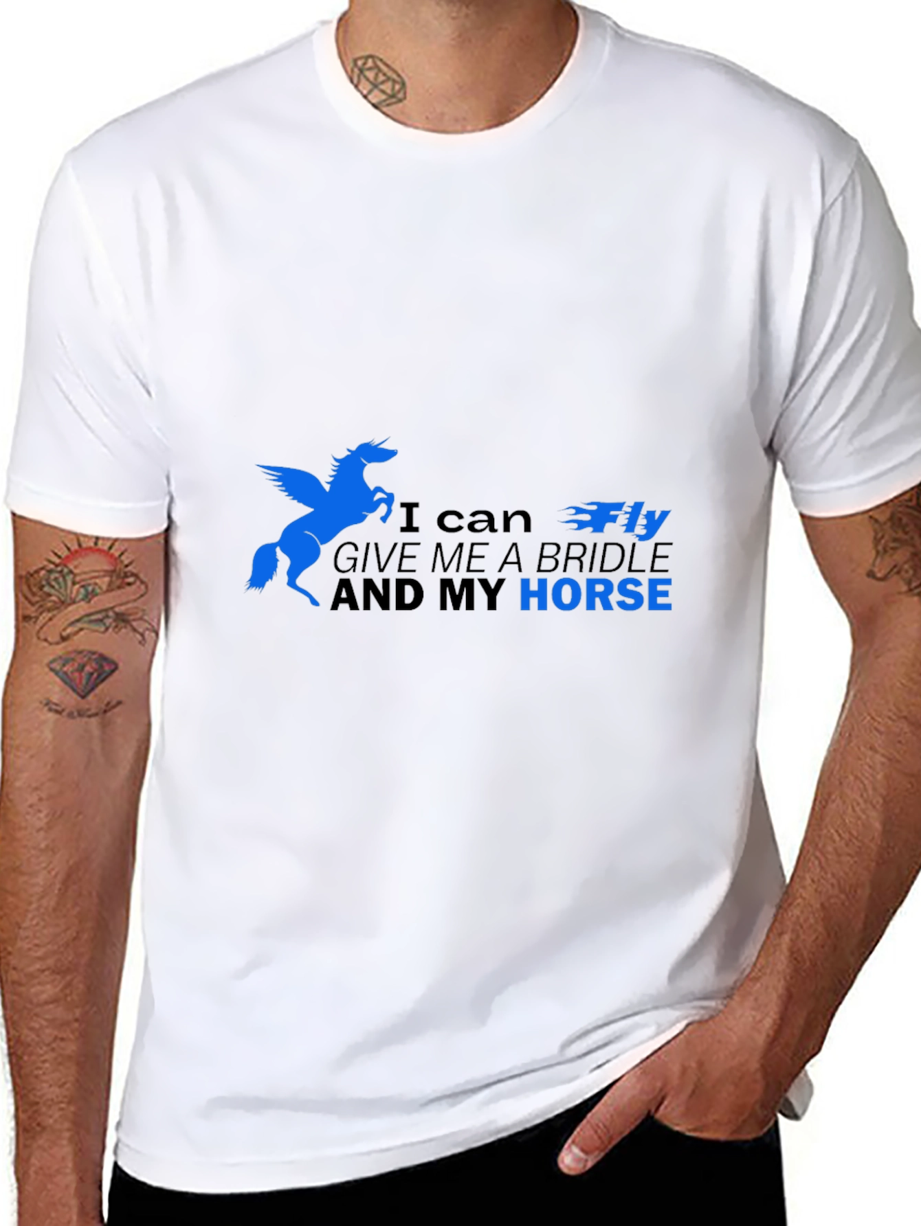 Black I Can Fly Horse Graphic T-Shirt view 8