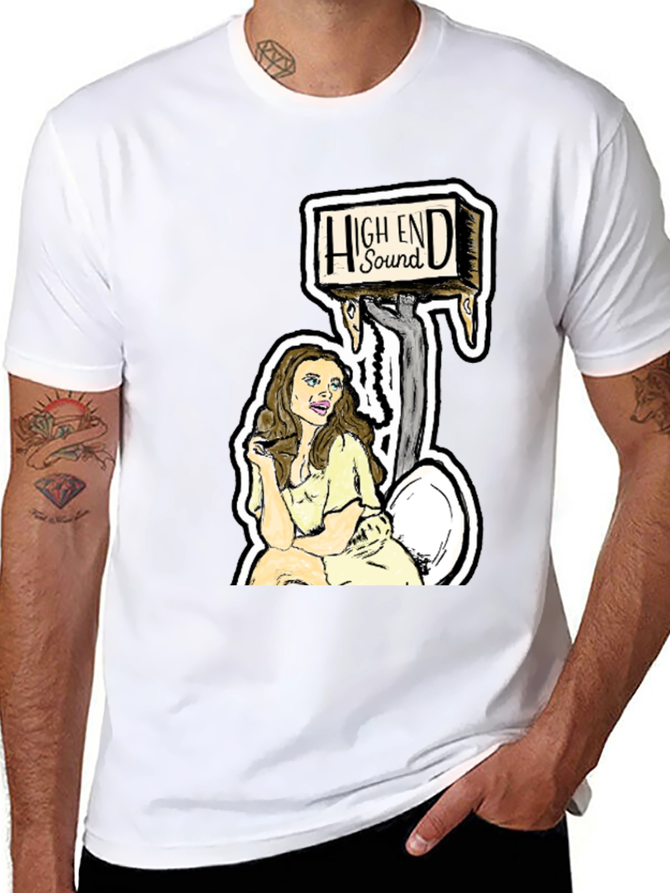 Black High End Sound T-Shirt - Funny Graphic Tee view 8