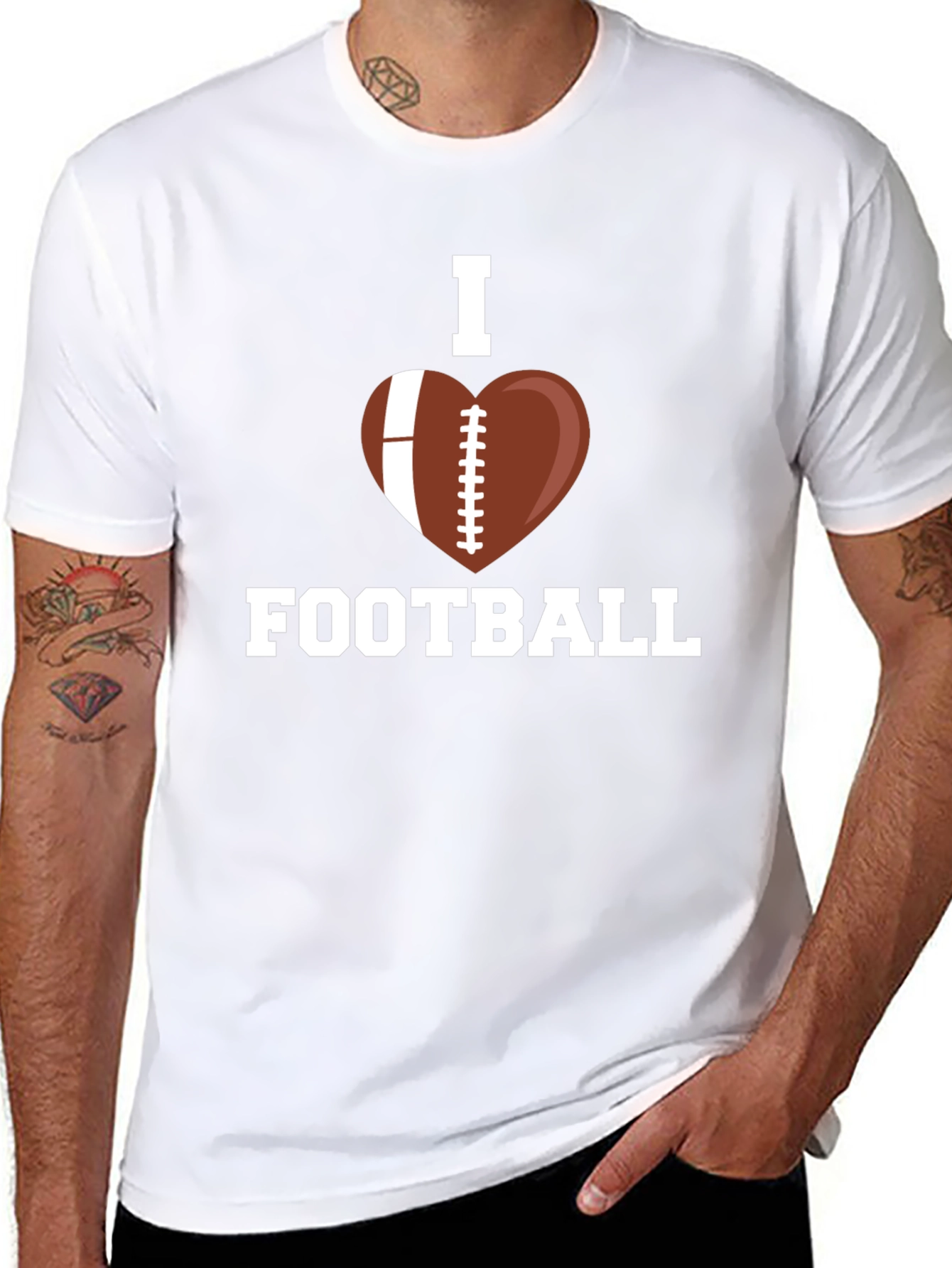 I Heart Football Graphic T-Shirt - 8