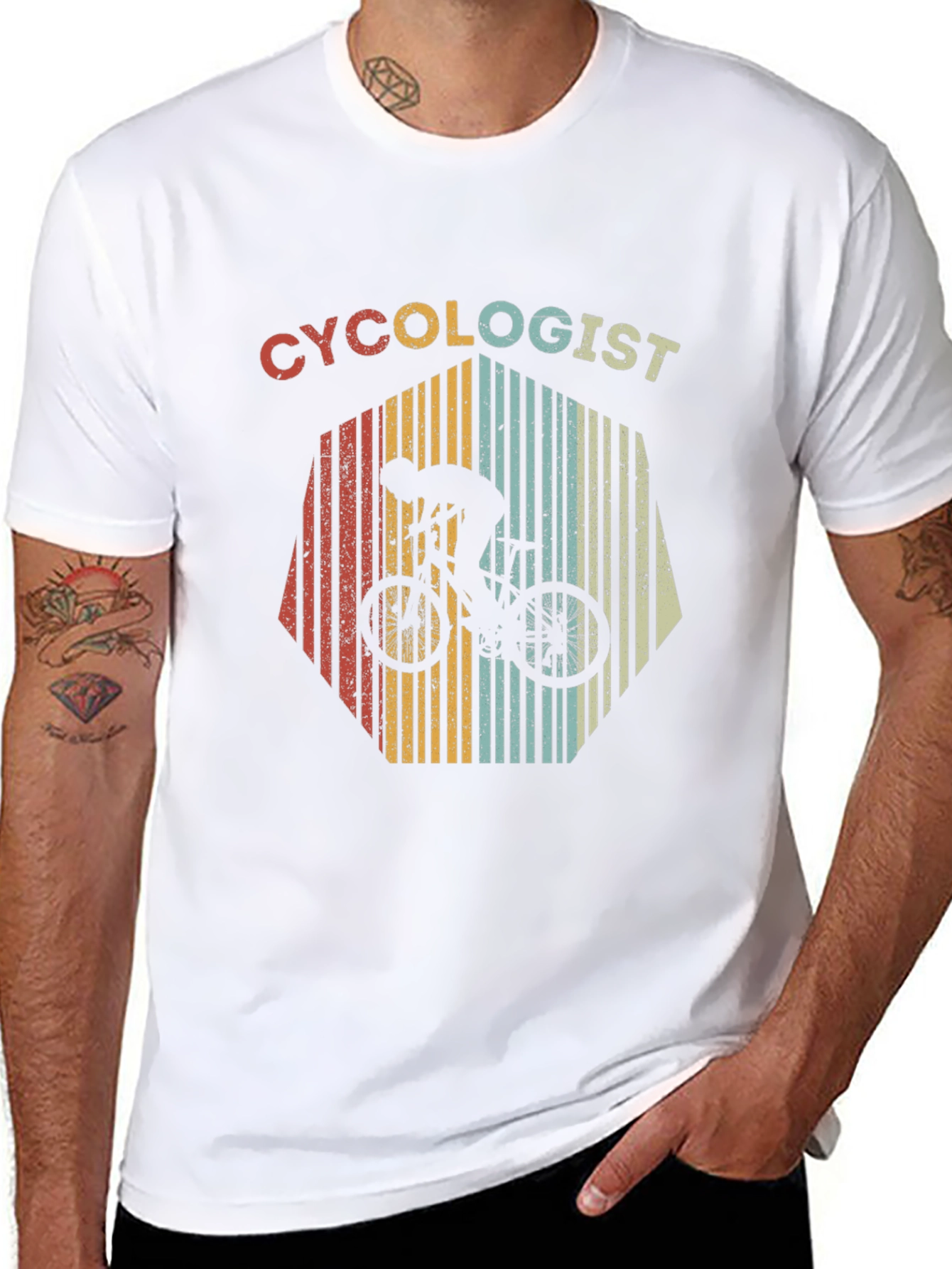 Black Retro Cycologist T-Shirt - Cycling Enthusiast Apparel view 8