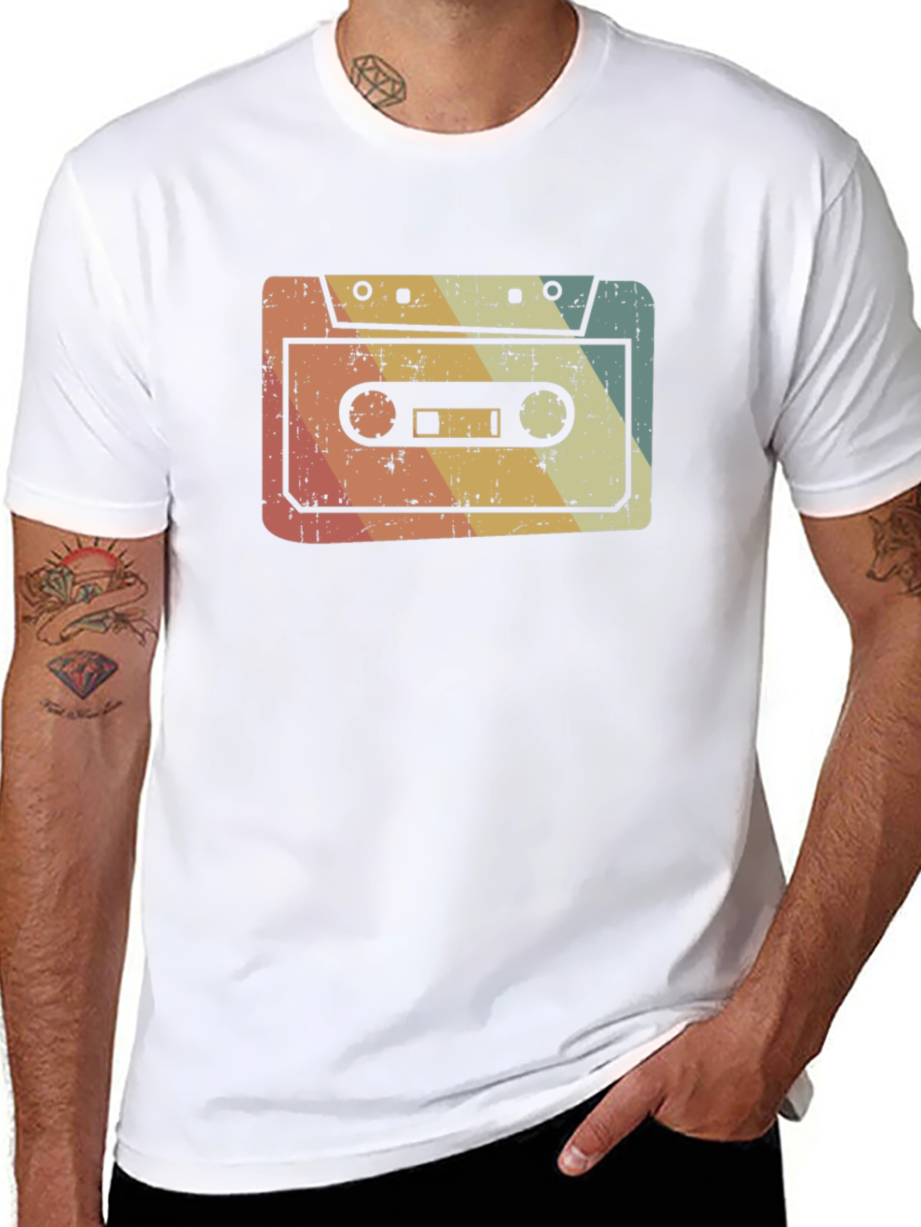 Black Retro Cassette Tape Graphic Tee view 8
