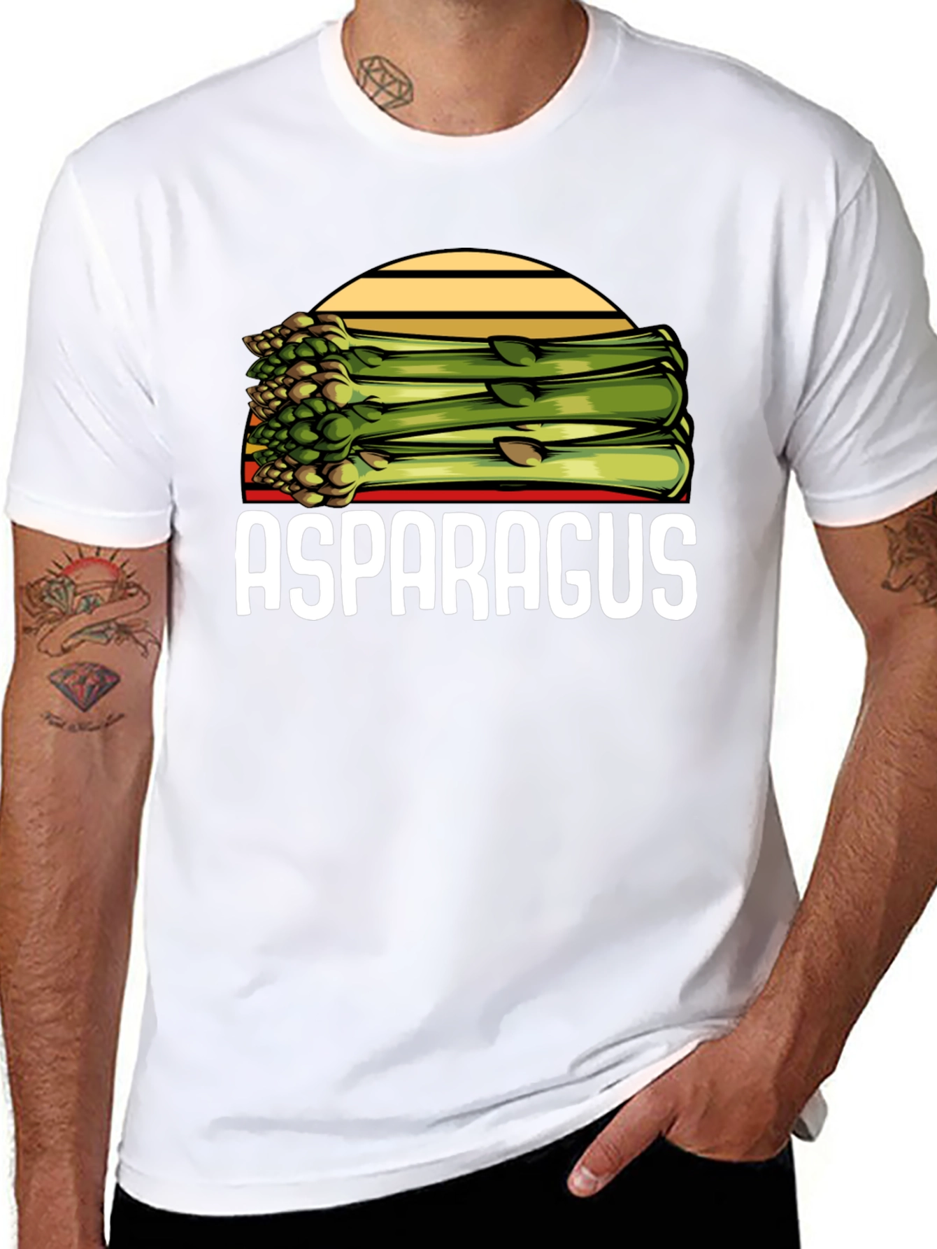 Black Asparagus Graphic Tee - Funny Foodie T-Shirt view 8