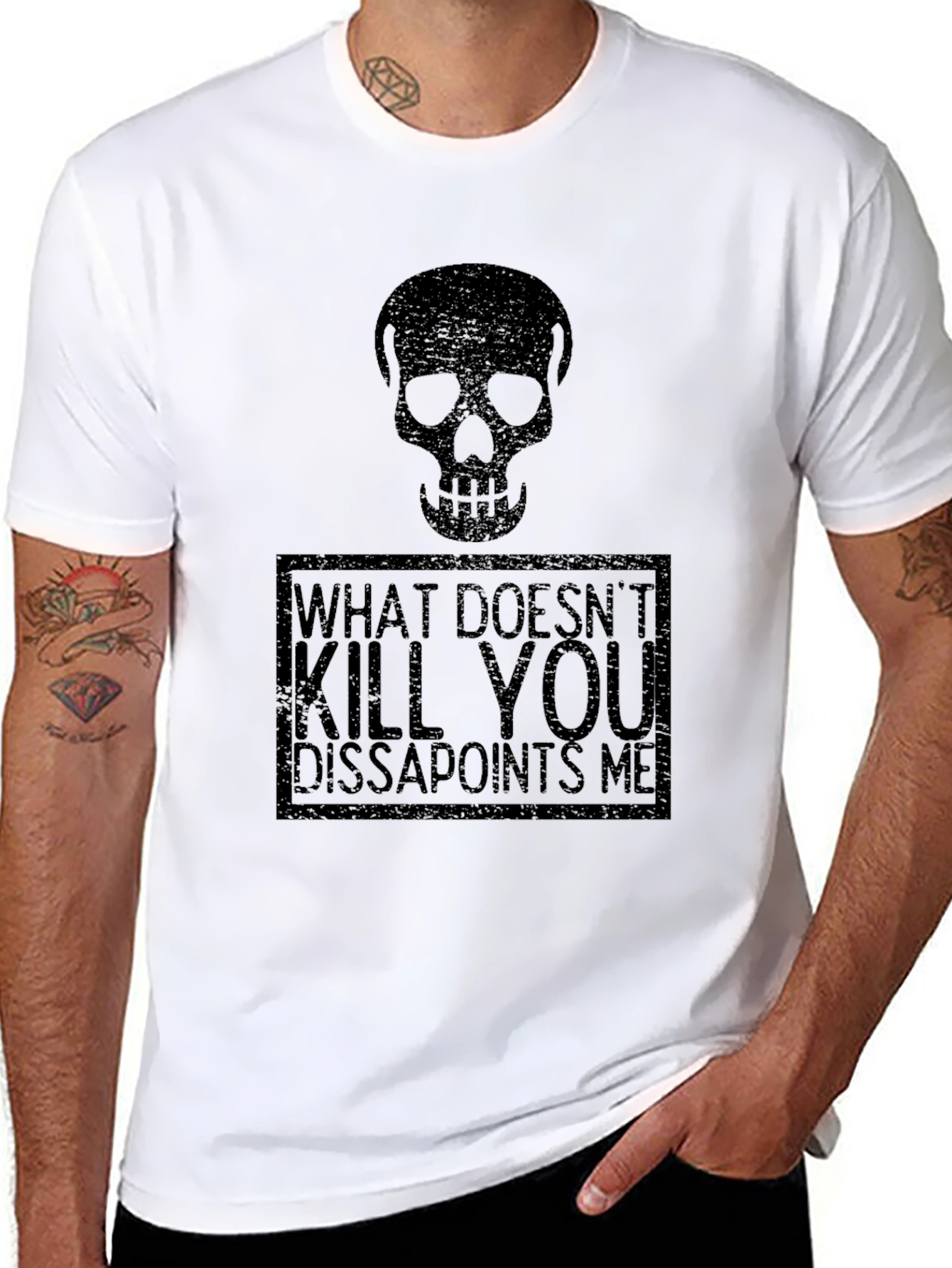 Black Skull Graphic T-Shirt - What Doesn't Kill You Disappoints Me view 8