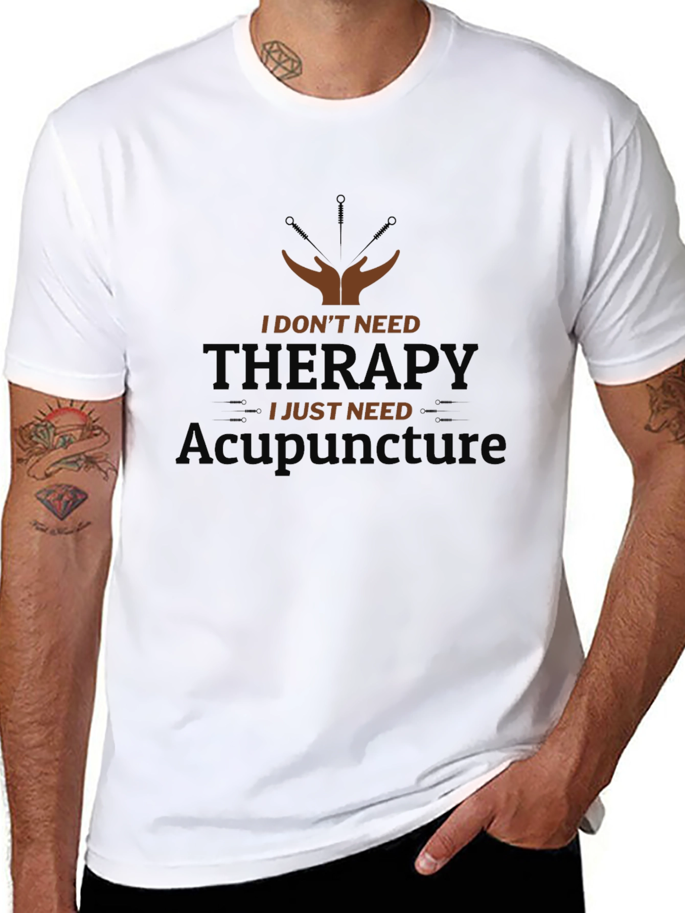 Black Acupuncture Therapy Funny T-Shirt - Unisex view 8