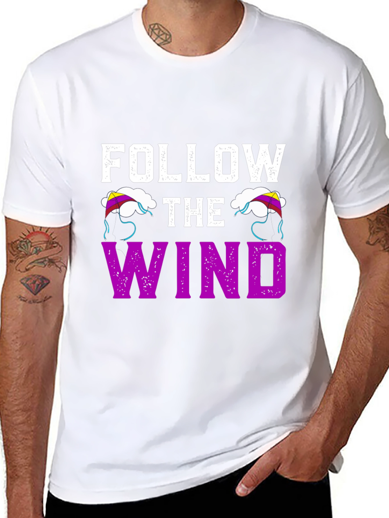 Black Follow the Wind Graphic T-Shirt - Black view 8