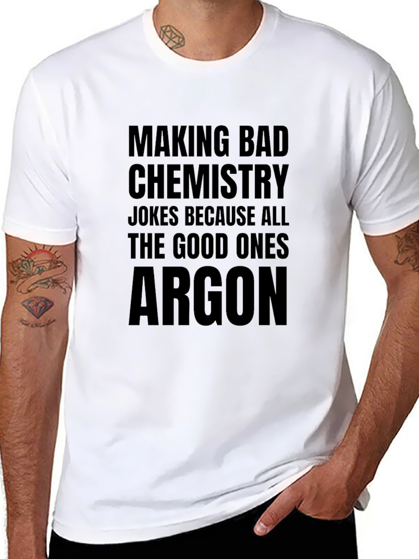 Black Chemistry Joke T-Shirt - All The Good Ones Argon view 8