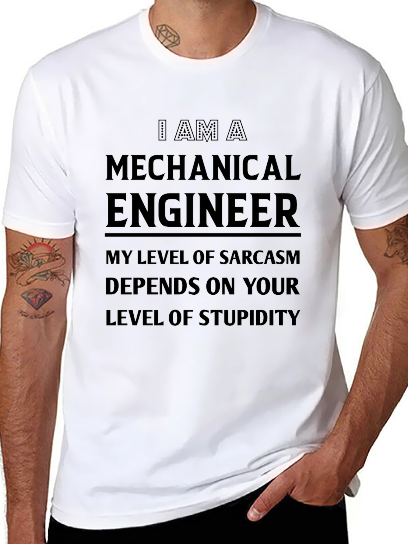 Black Mechanical Engineer Sarcasm Graphic Tee view 8