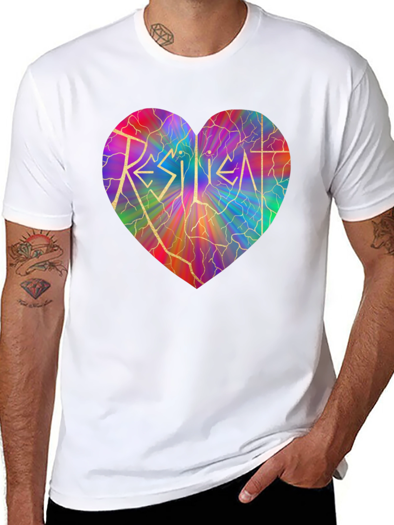 Black Resilient Heart Graphic T-Shirt - Stylish & Meaningful view 8