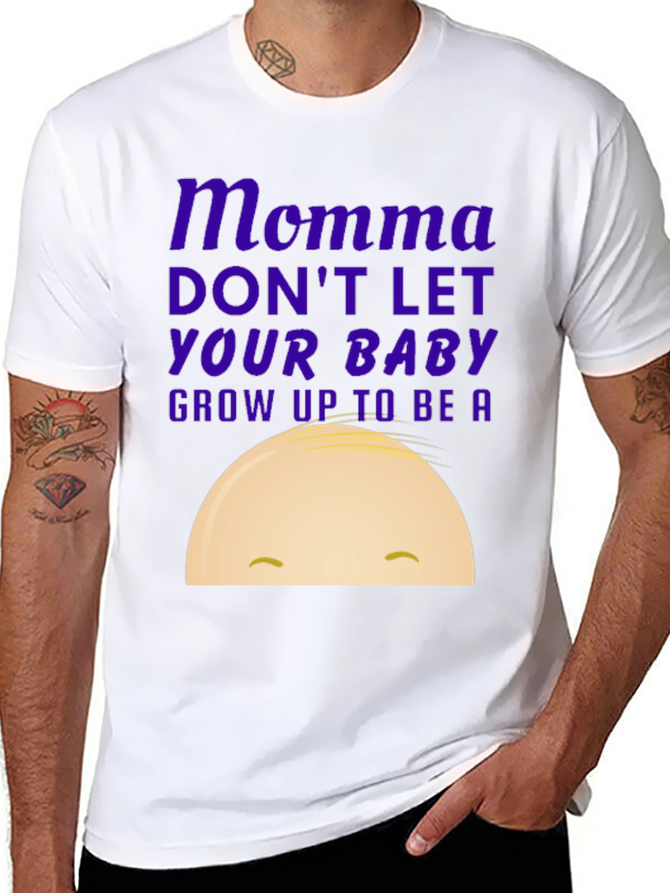 Black Momma Don't Let Your Baby Grow Up Graphic Tee view 8