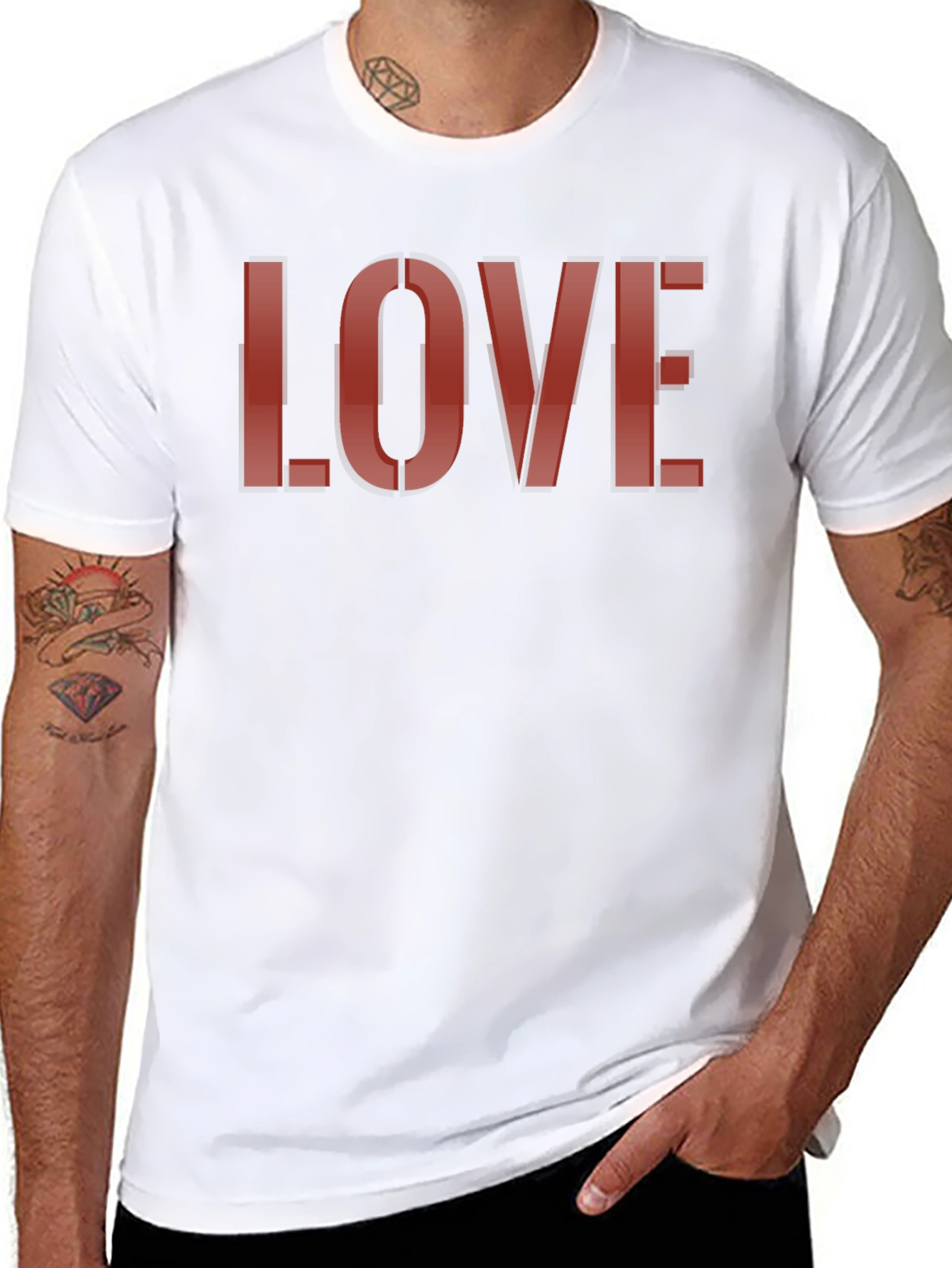 Black Love Graphic Tee - Classic Black Cotton Blend view 8